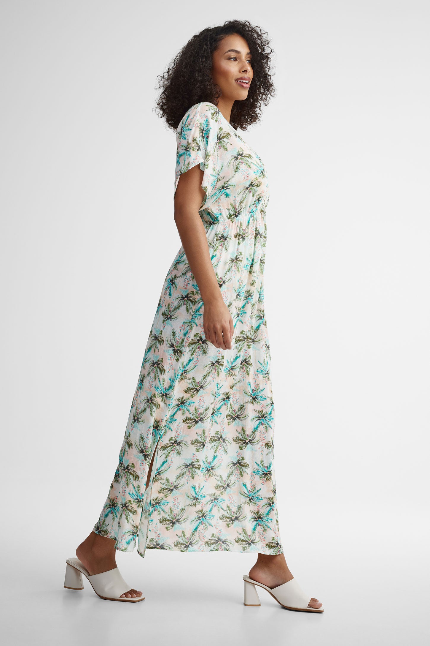 Robe maxi couvre-maillot - Femme && VERT/MULTI
