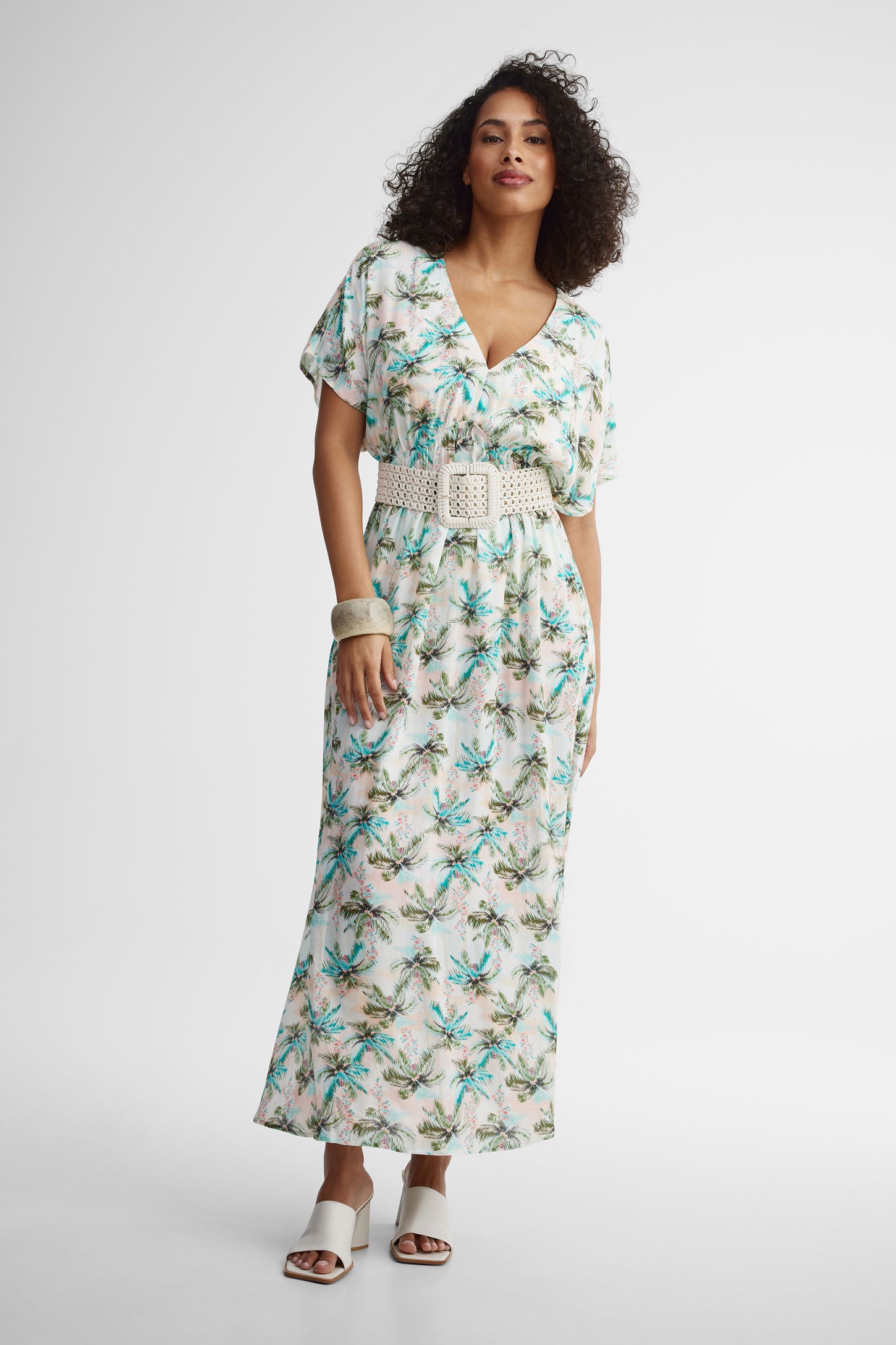 Robe maxi couvre-maillot - Femme && VERT/MULTI