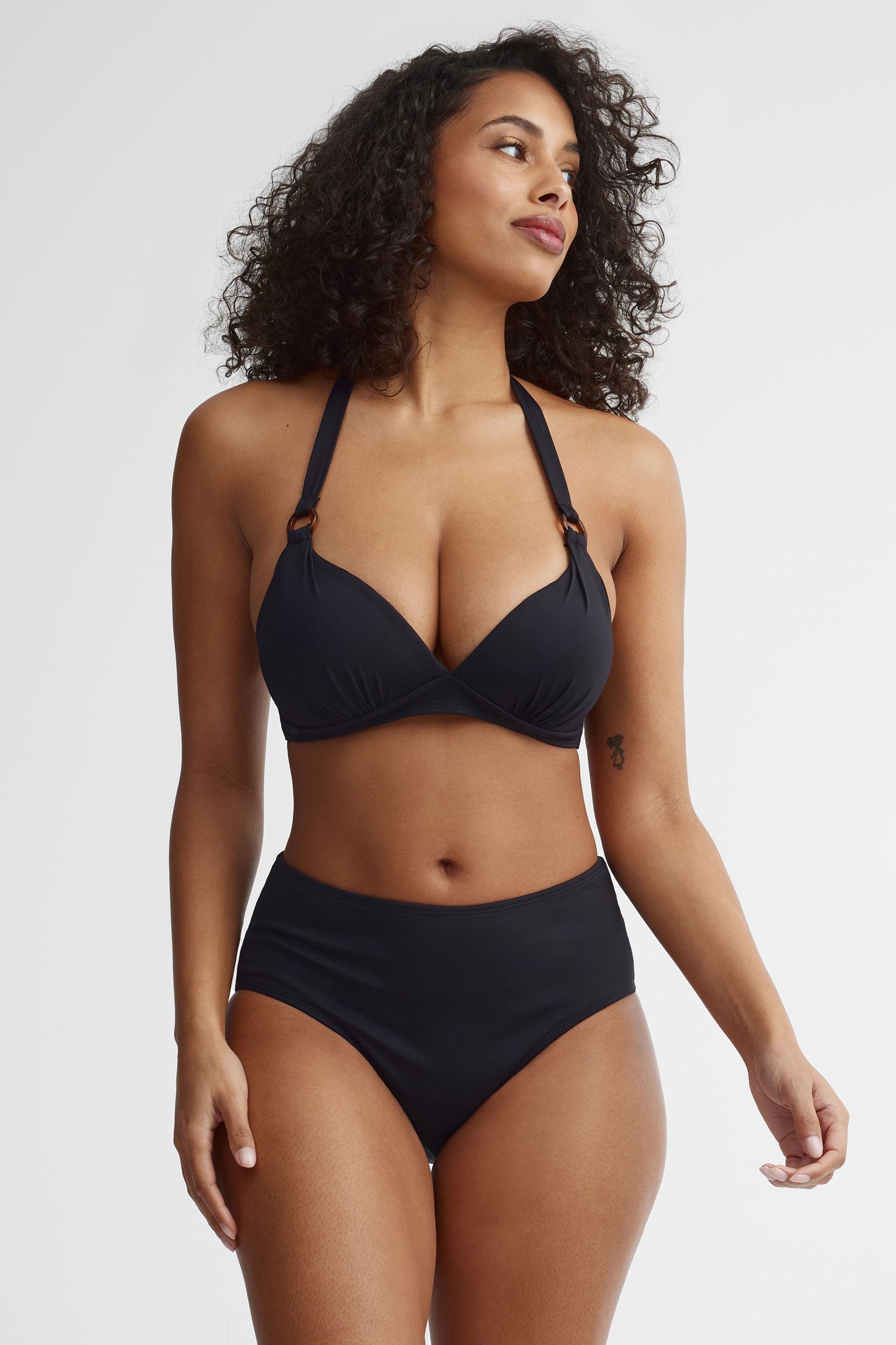 Culotte maillot de bain taille haute - Femme && NOIR