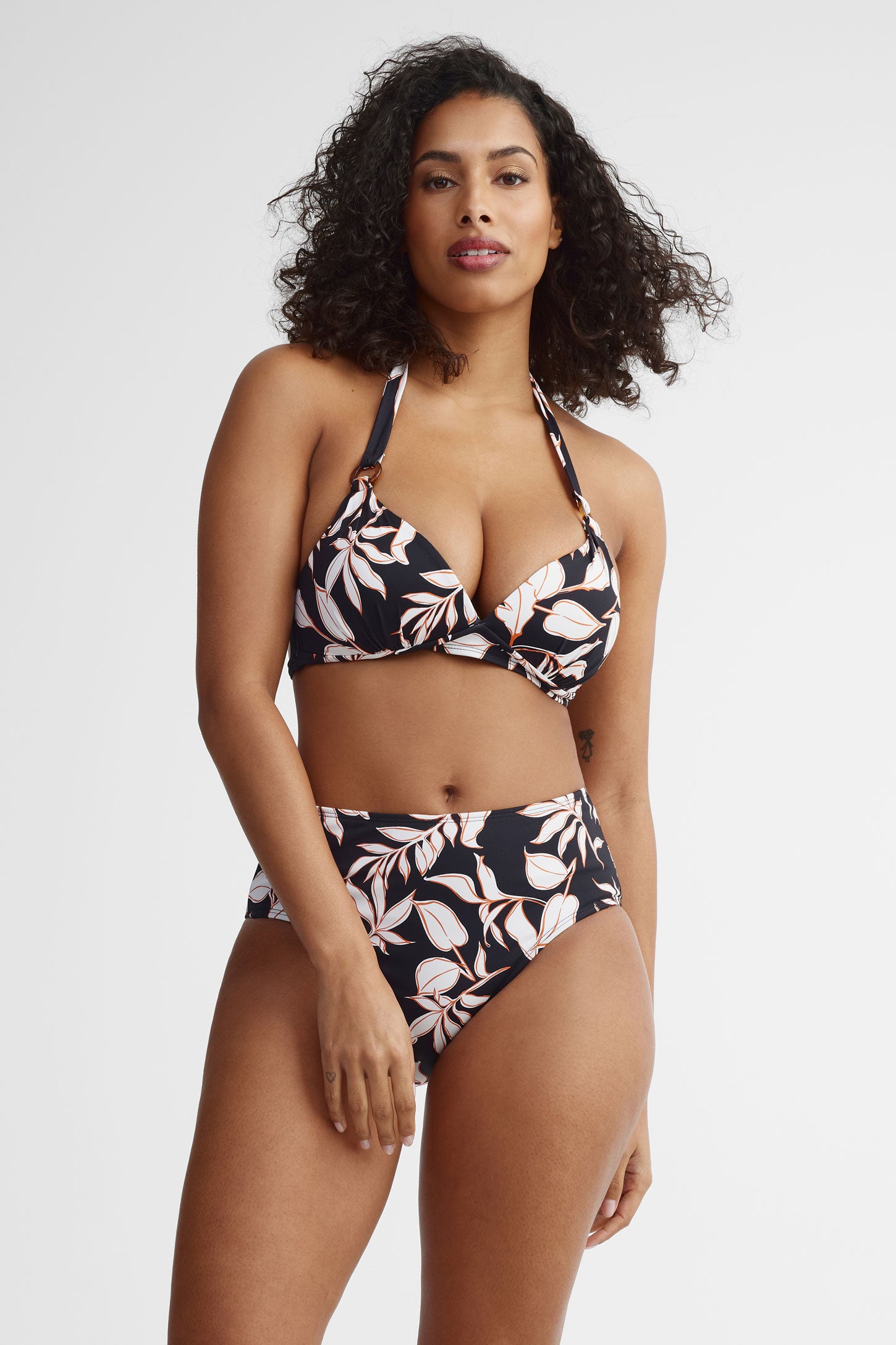 Culotte maillot de bain taille haute - Femme && NOIR/MULTI