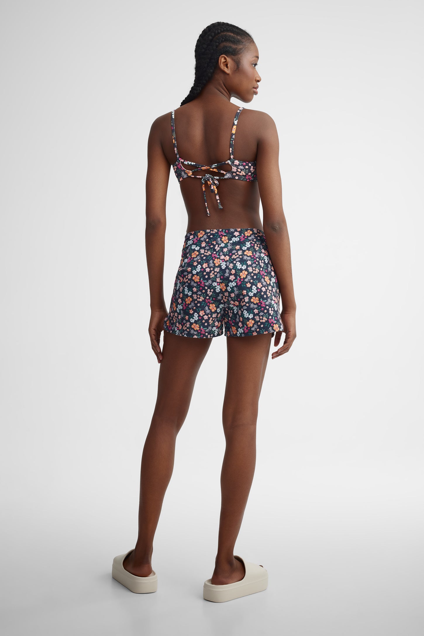 Short couvre-maillot extensible 4 sens - Femme && GRIS MULTI
