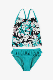 Maillot de bain 2-pièces tankini - Enfant fille && VERT/MULTI