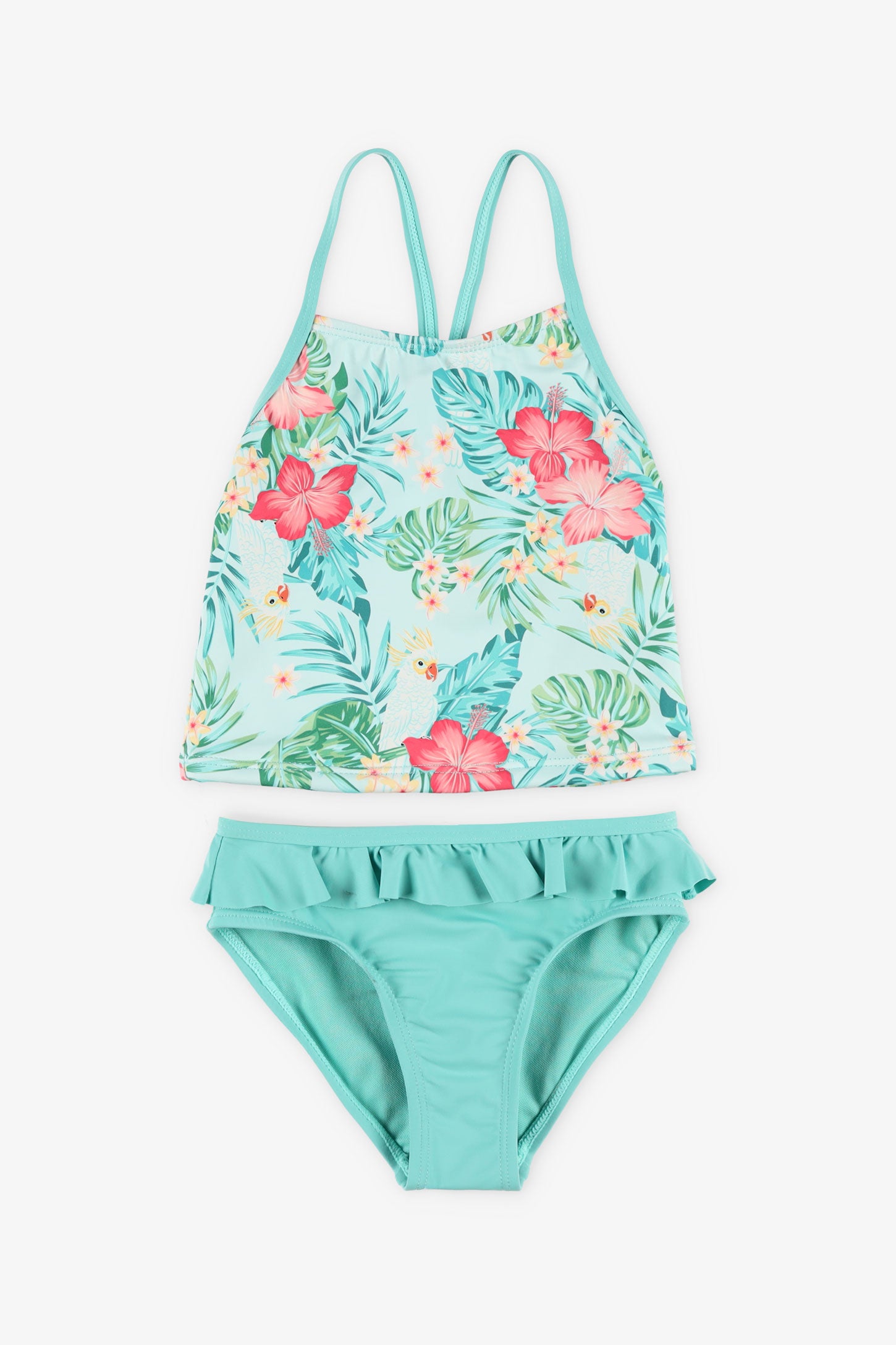 Maillot de bain 2-pièces tankini - Enfant fille && AQUA/MULTI