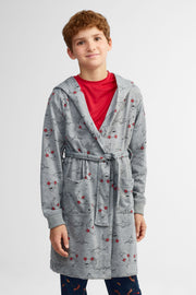 Robe de chambre à capuchon - Ado garçon && GRIS MULTI