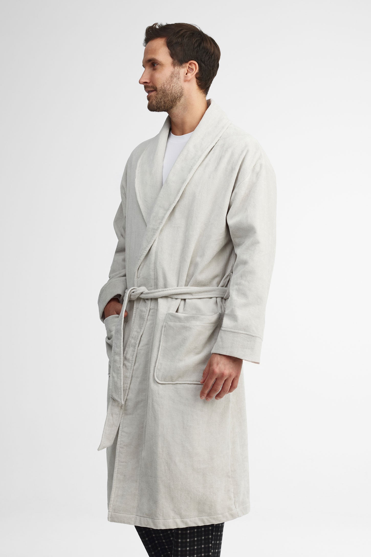 Robe de chambre coton éponge - Homme && GRIS