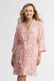 Robe de chambre kimono en moss - Femme && ROSE MULTI