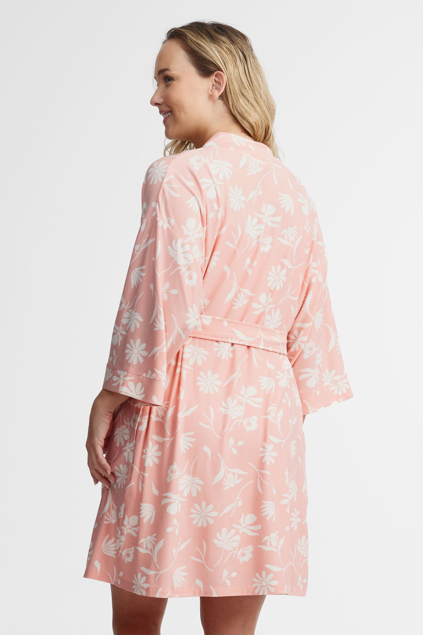 Robe de chambre kimono en moss - Femme && ROSE MULTI