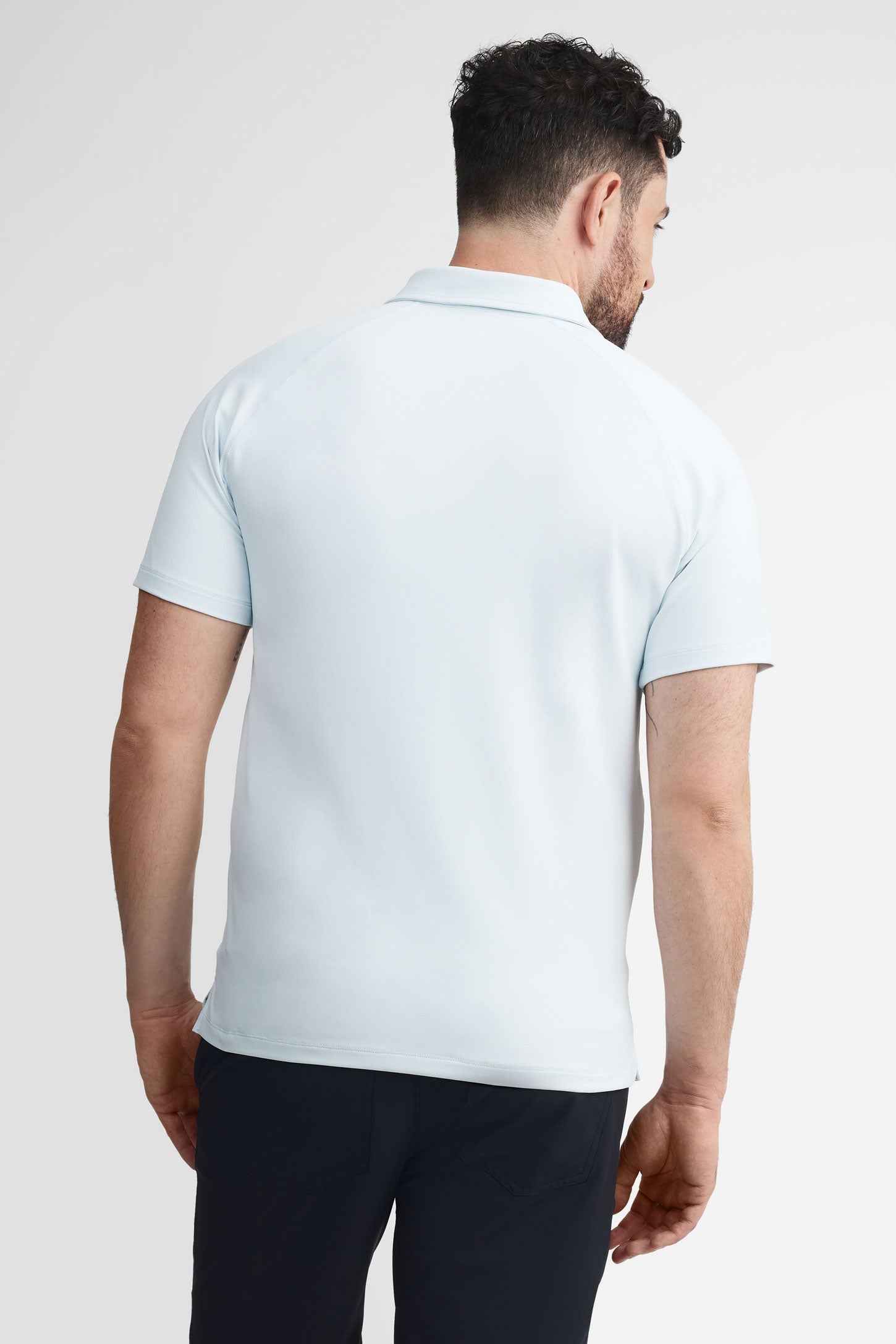 Chandail polo manches courtes - Homme && BLEU PALE