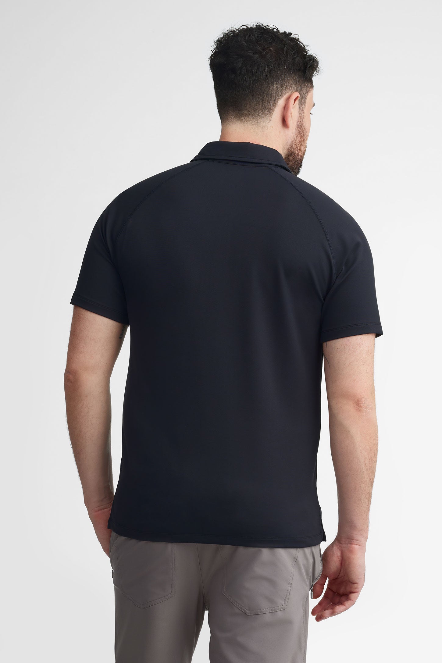 Chandail polo manches courtes - Homme && GRIS FONCE