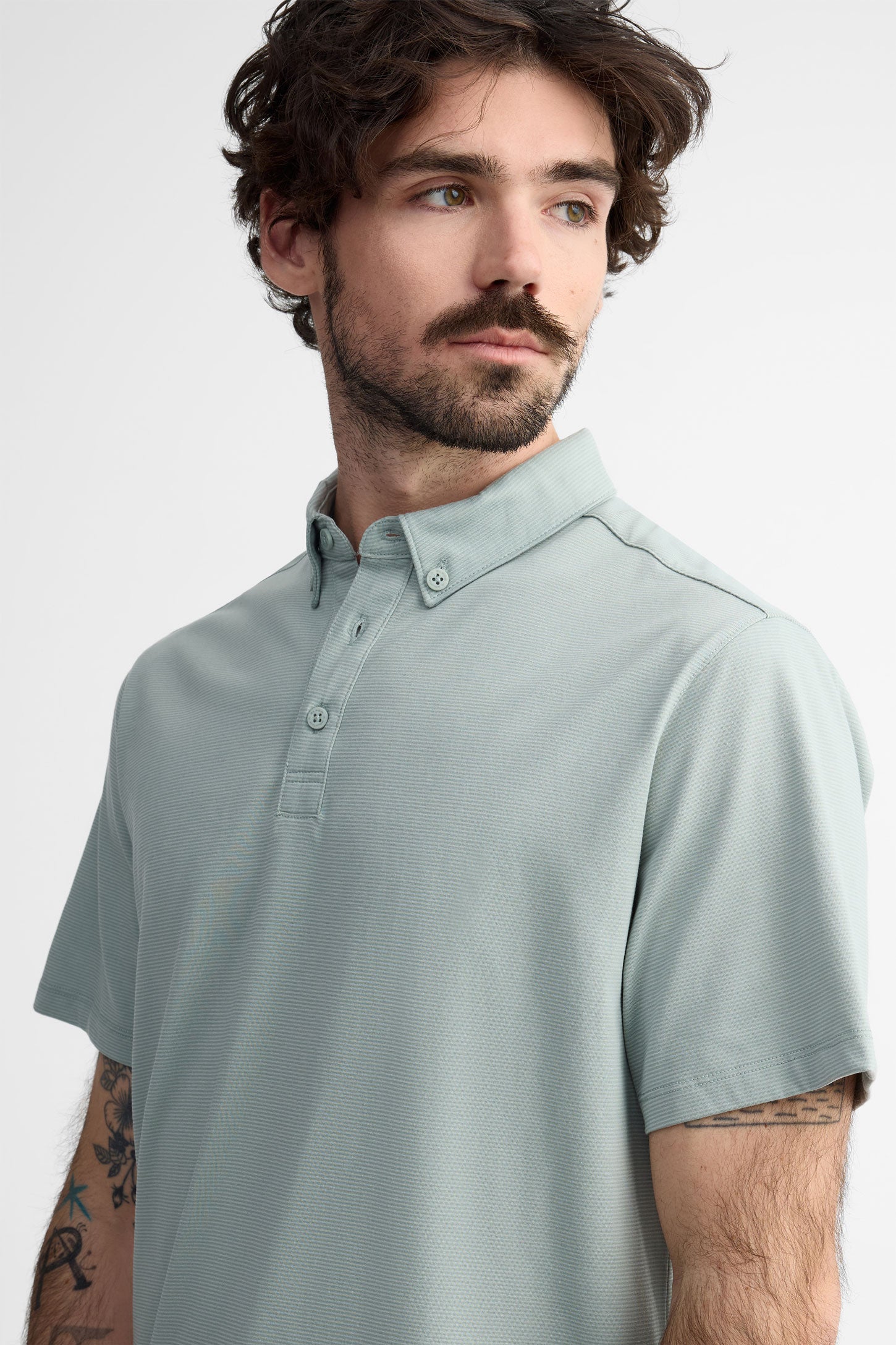 Polo manches courtes coton - Homme && VERT