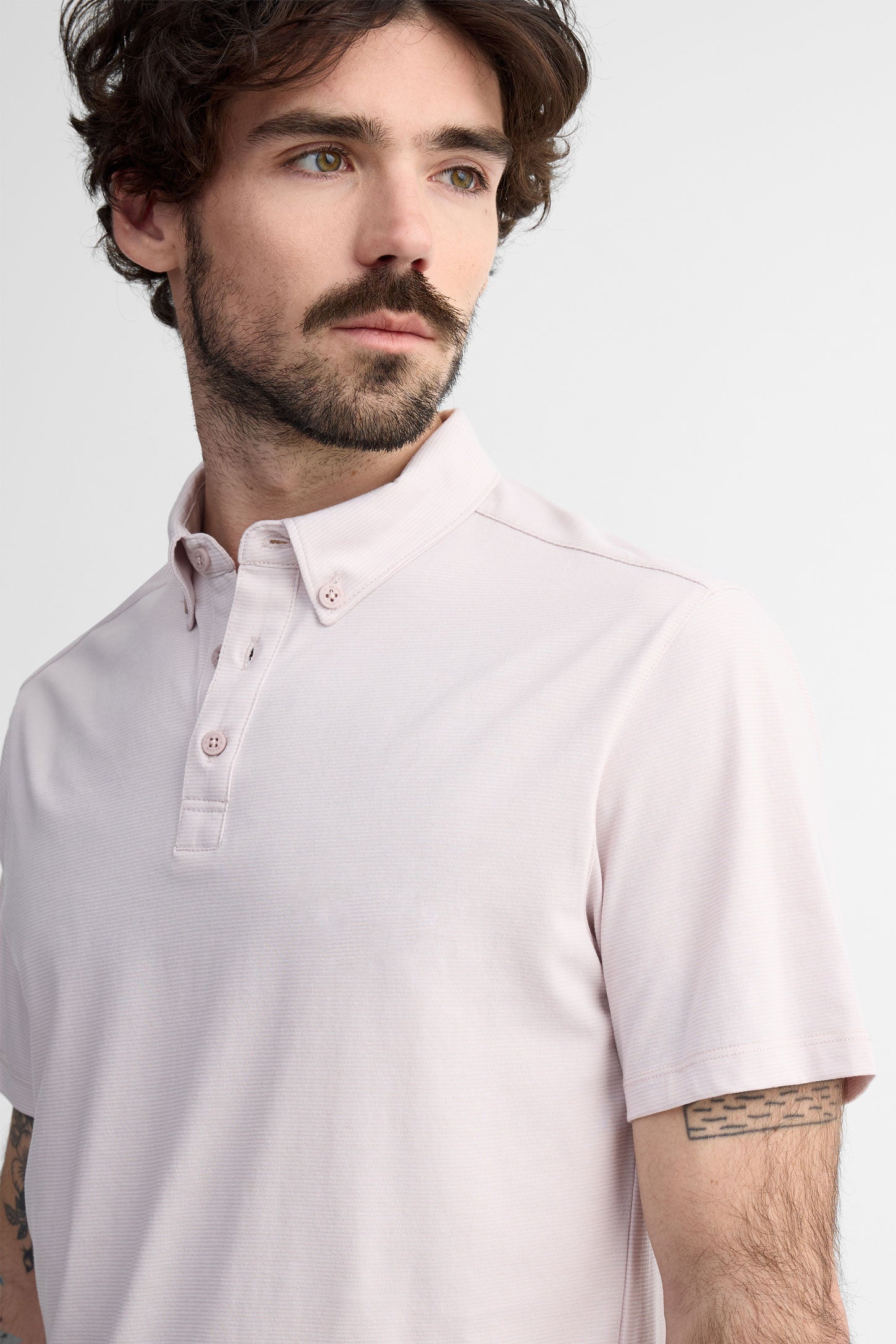 Polo manches courtes coton - Homme && LILAS