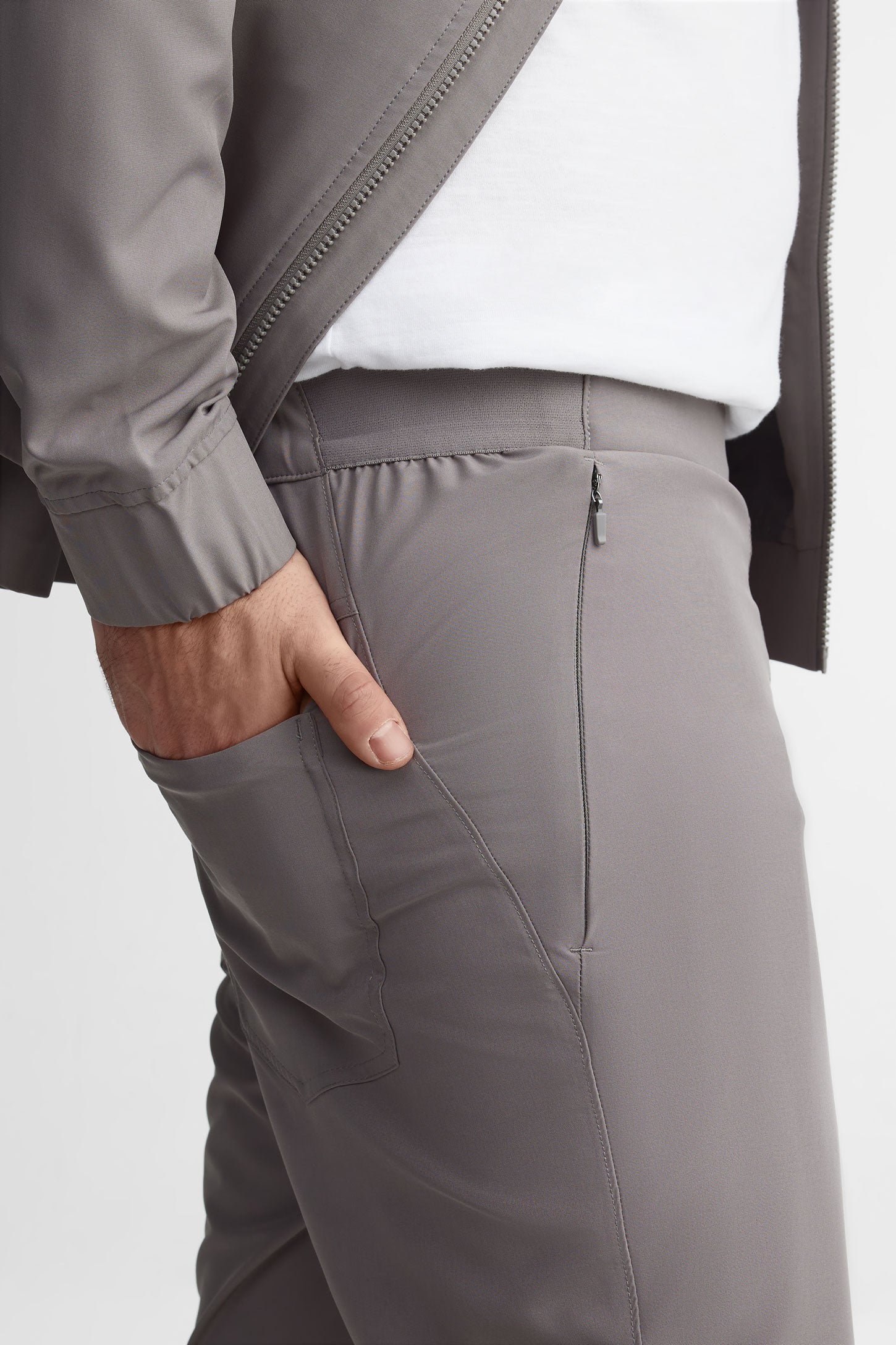 Pantalon extensible taille élastique BM - Homme
 && GRIS