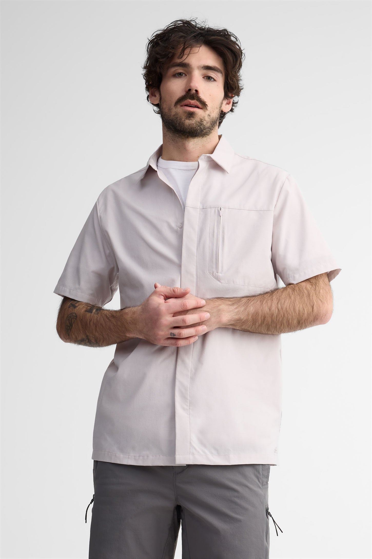 Chemise manches courtes en ripstop - Homme && LILAS