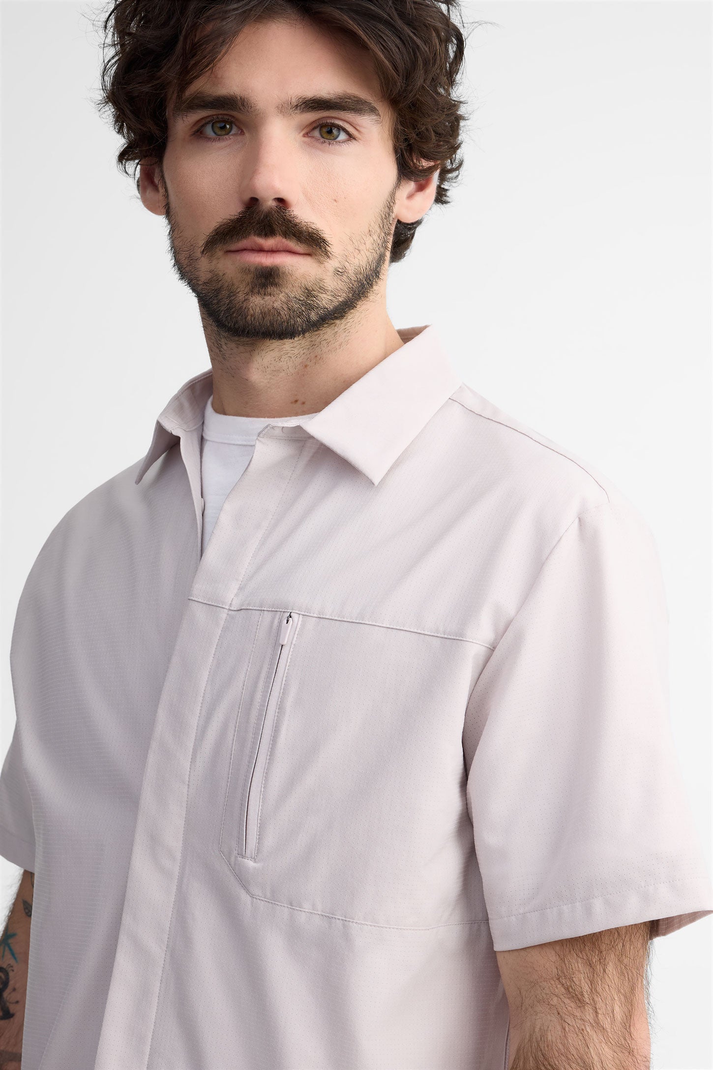 Chemise manches courtes en ripstop - Homme && LILAS