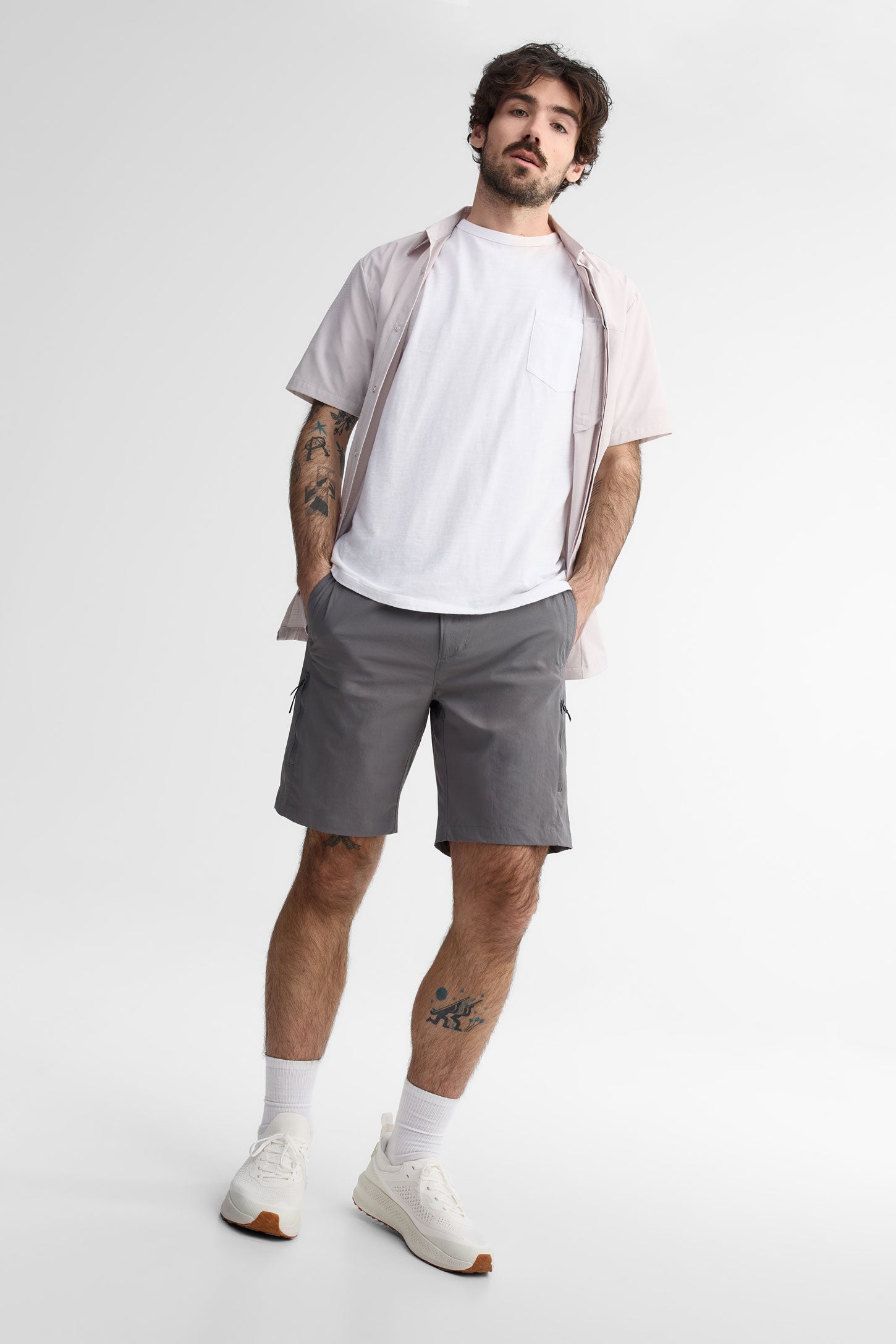 Chemise manches courtes en ripstop - Homme && LILAS