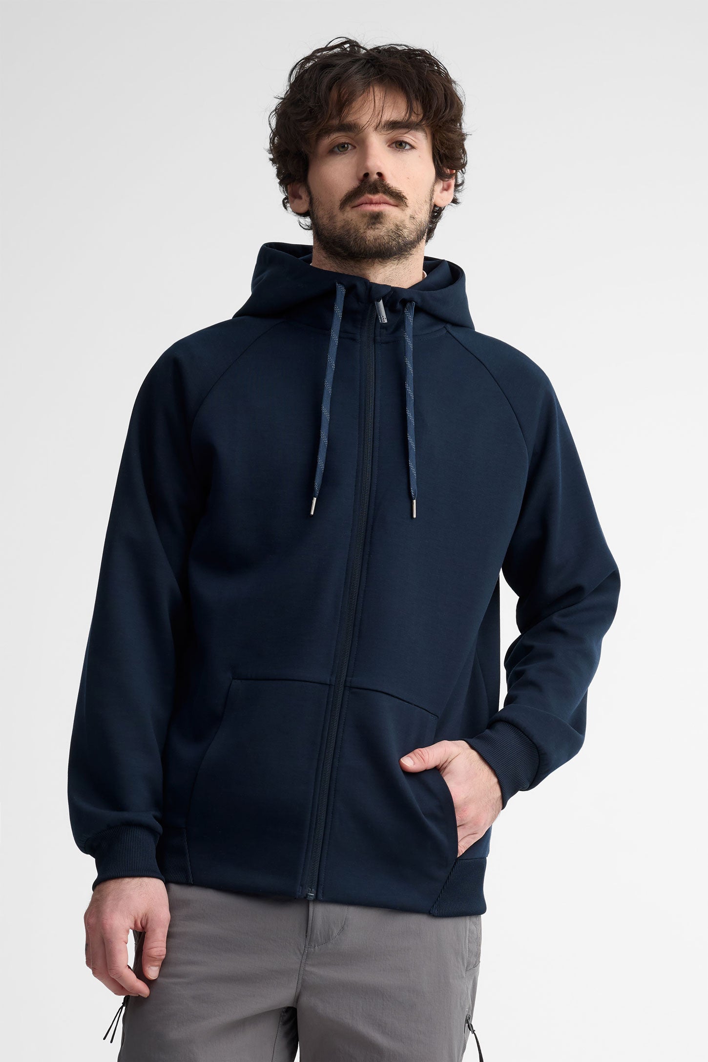 Veste à capuchon ouaté - Homme && BLEU FONCE