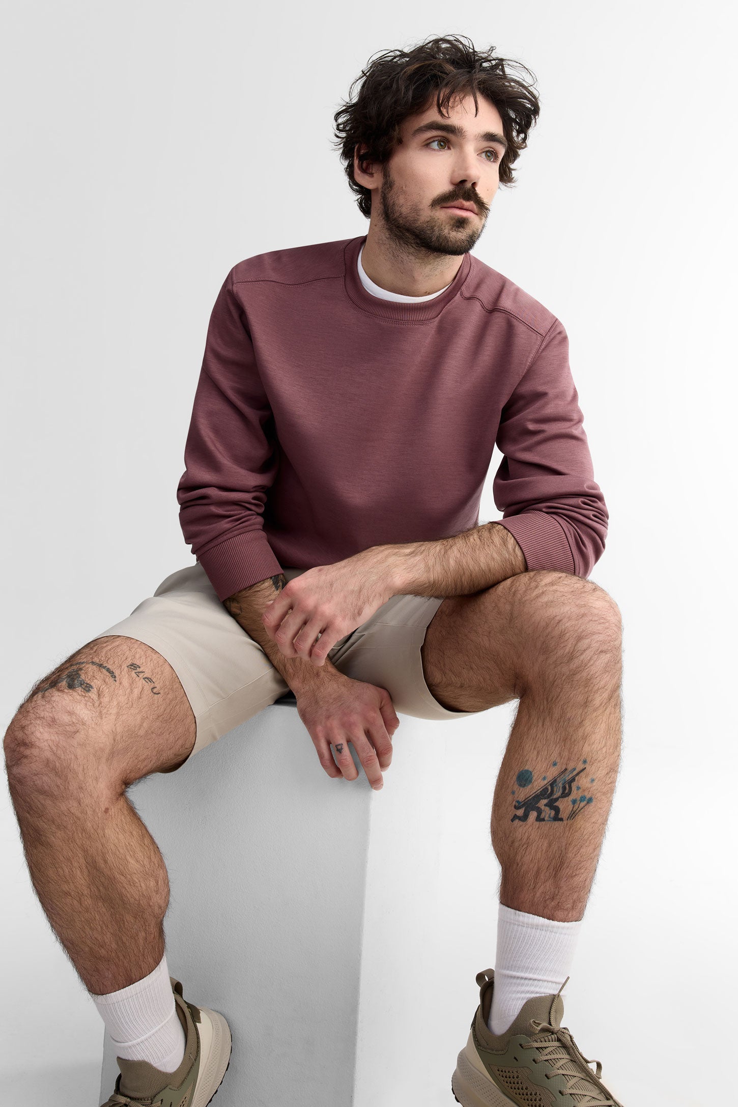 Chandail col rond ouaté - Homme && ROSE