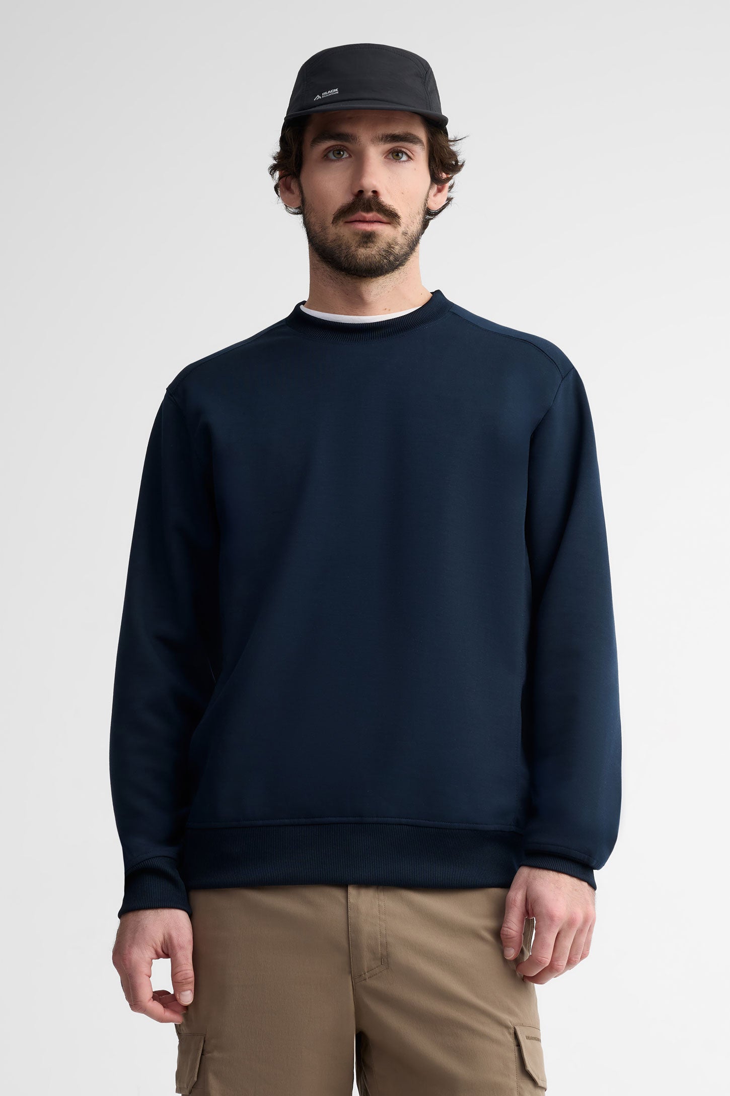 Chandail col rond ouaté - Homme && BLEU FONCE