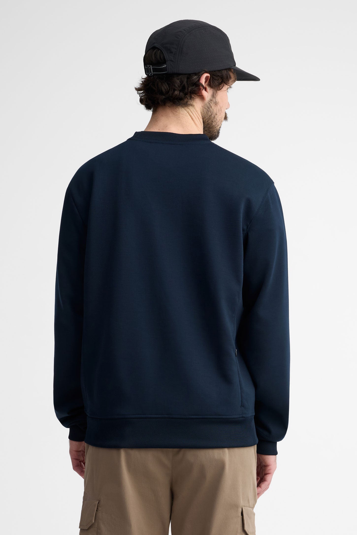 Chandail col rond ouaté - Homme && BLEU FONCE