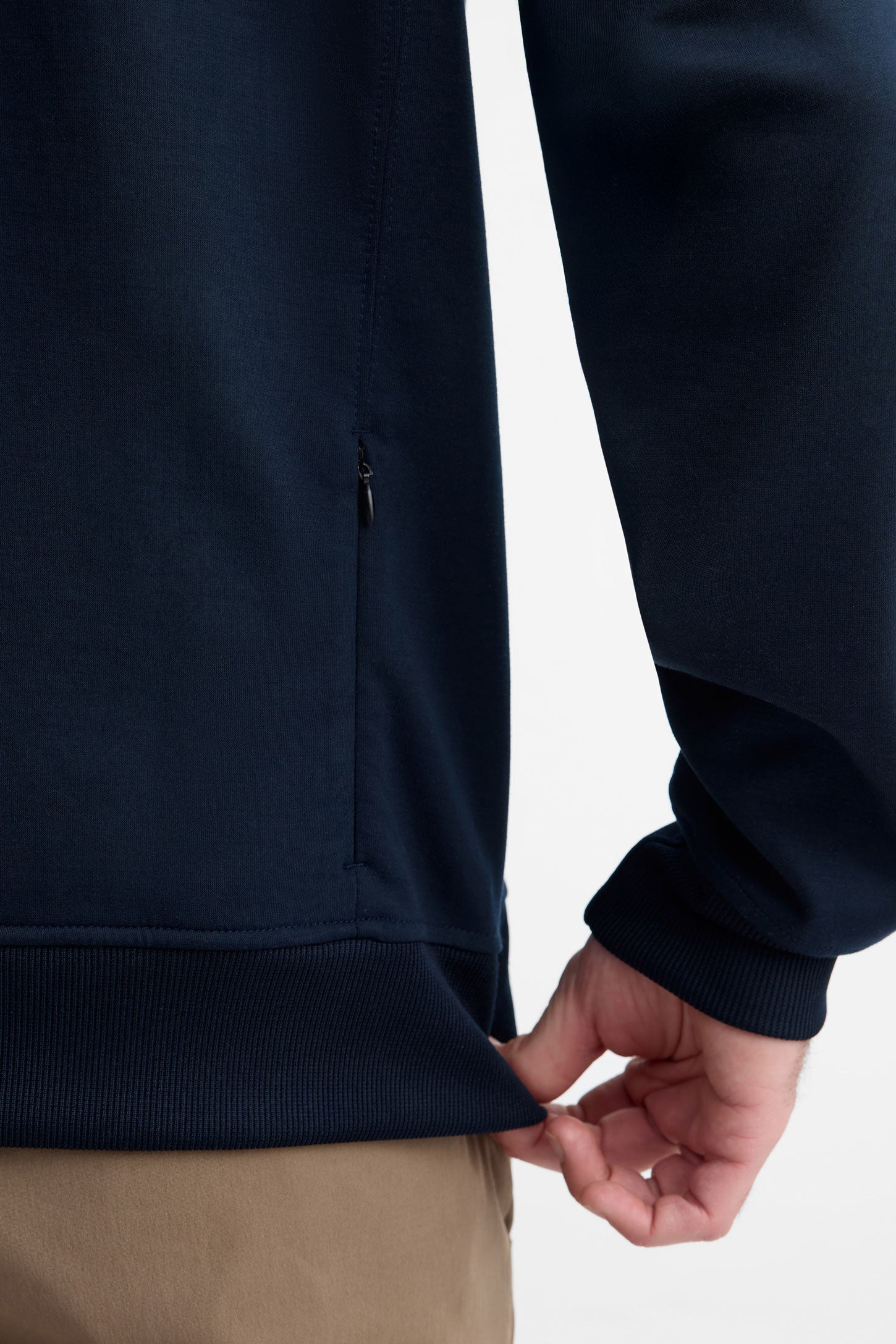Chandail col rond ouaté - Homme && BLEU FONCE