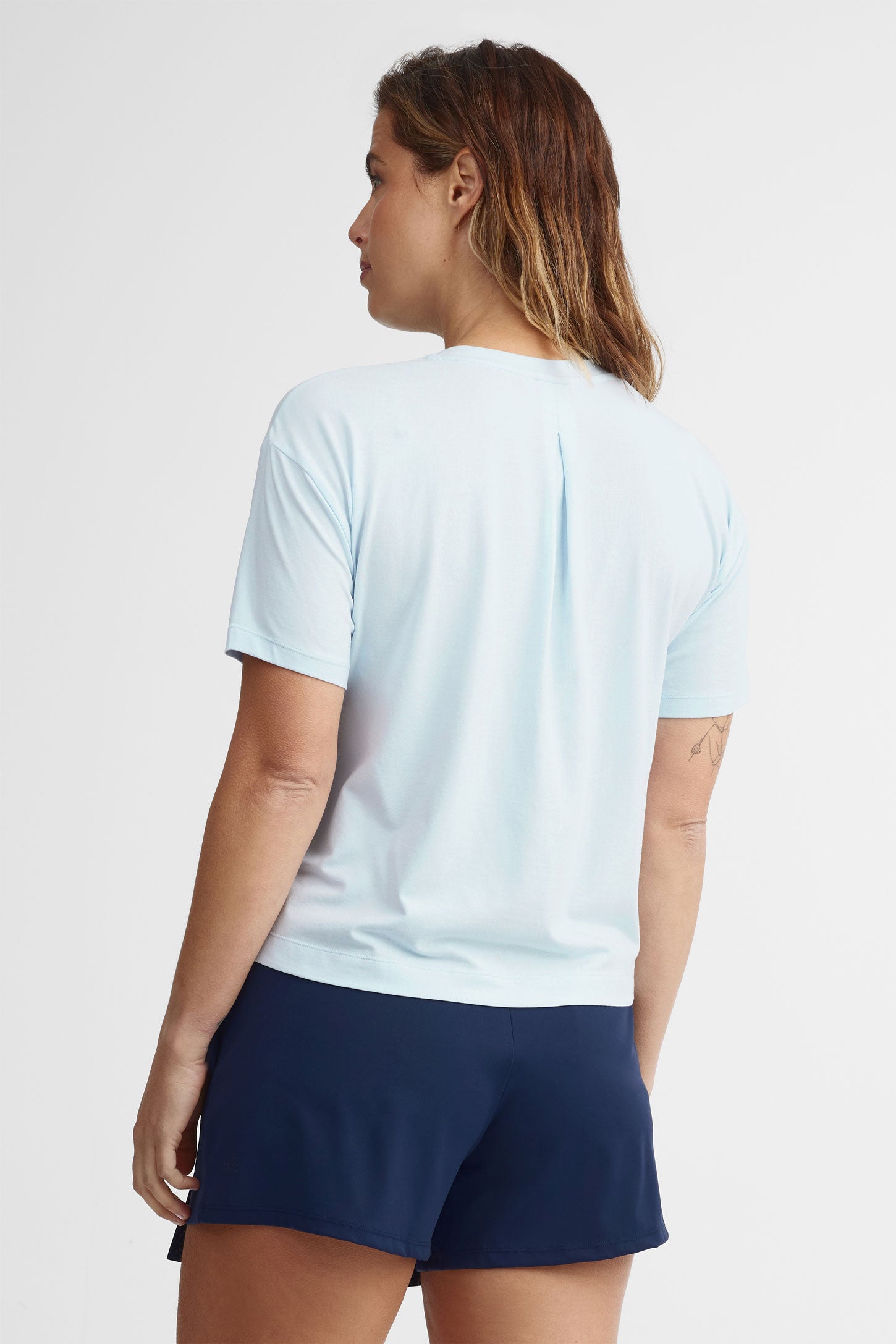 T-shirt col rond coupe ample BM - Femme
 && BLEU PALE