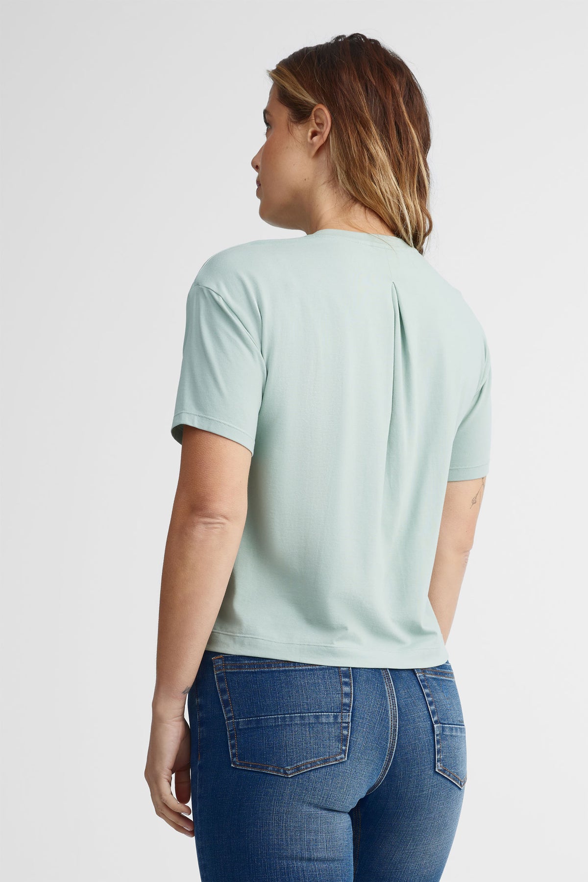 T-shirt col rond coupe ample BM - Femme
 && VERT