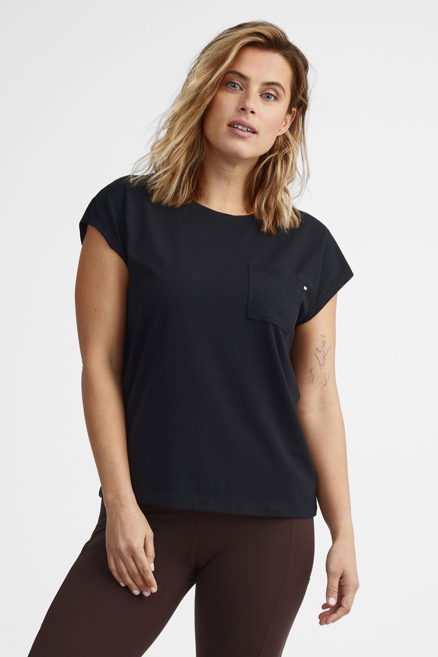T-shirt col rond coupe ample BM- Femme && GRIS FONCE