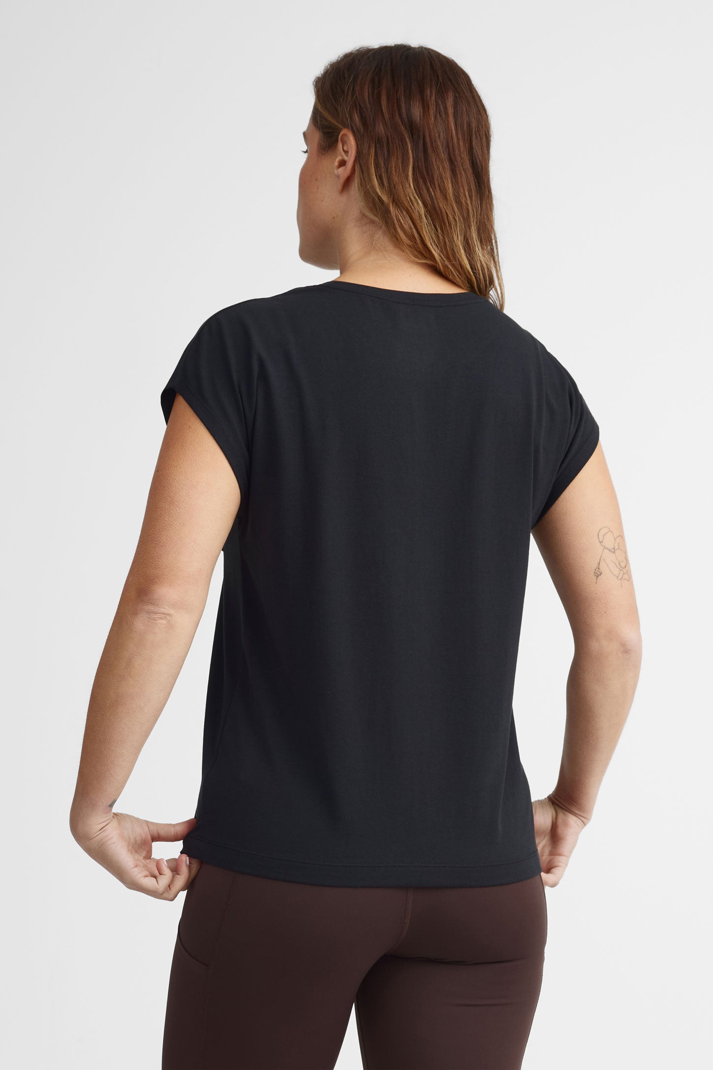 T-shirt col rond coupe ample BM- Femme && GRIS FONCE