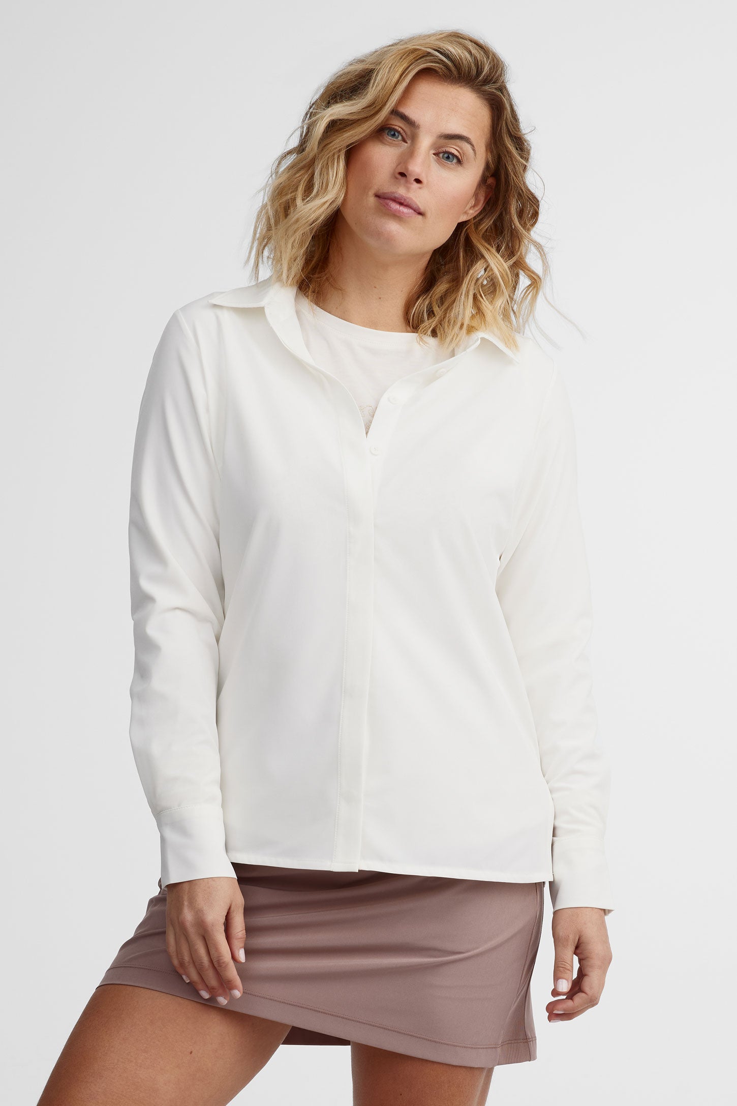 Chemise anti-froissement BM - Femme && BLANC