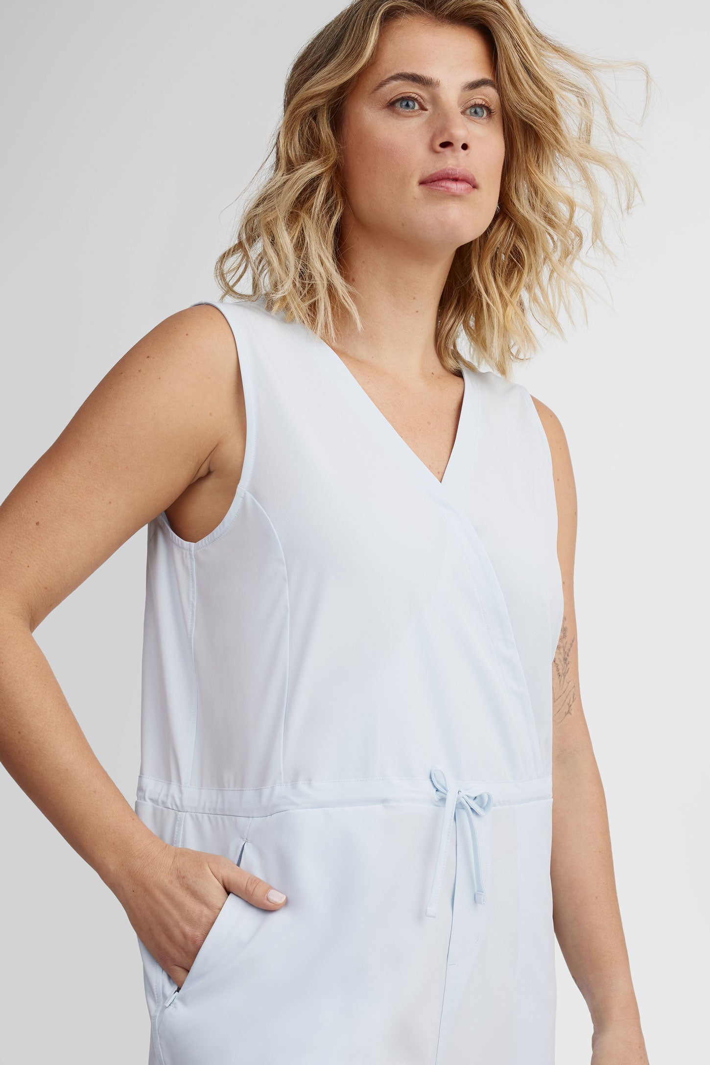 Combi-short cache-cœur BM - Femme && BLEU PALE