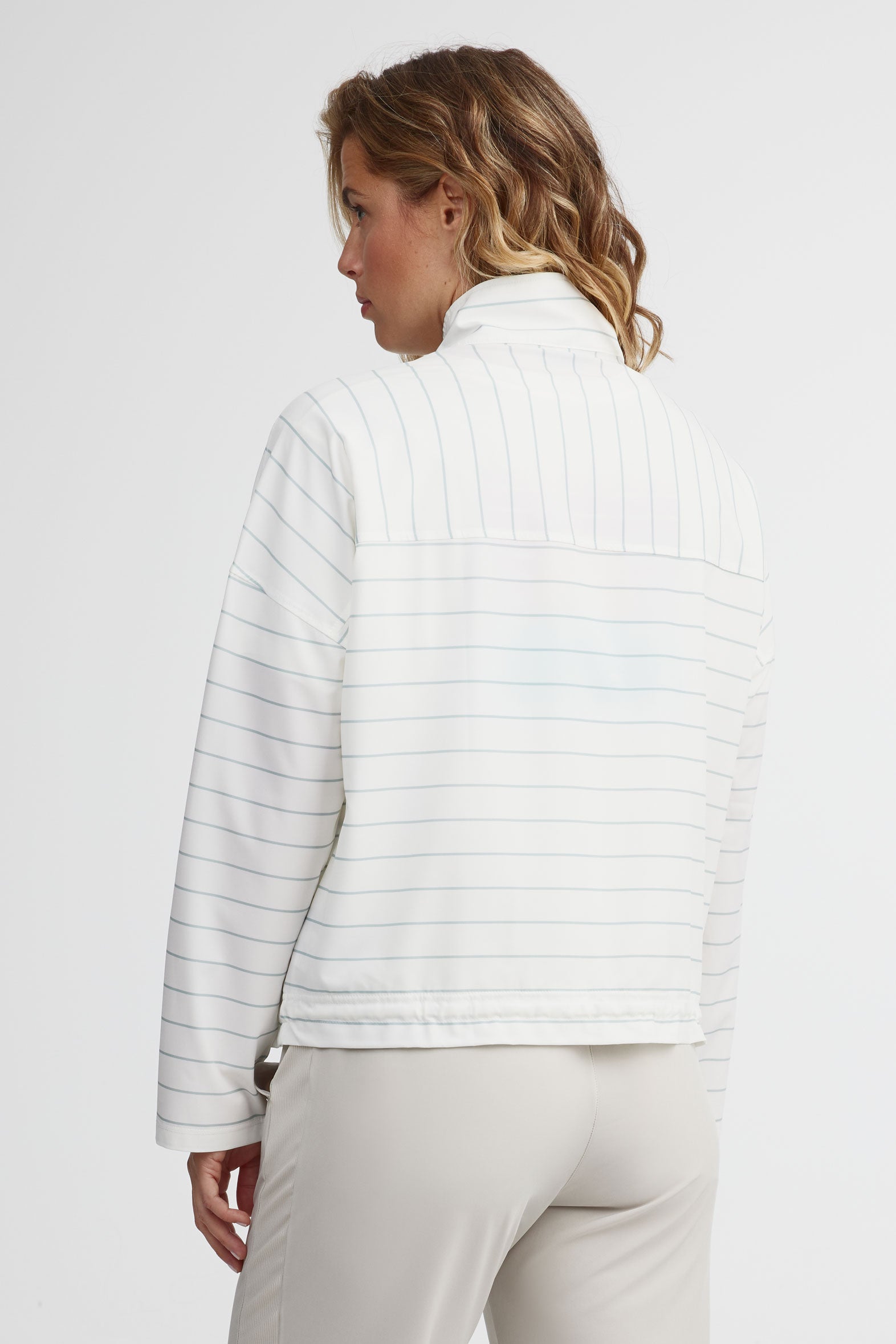 Chandail demi-fermeture éclair BM - Femme && BLANC MULTI