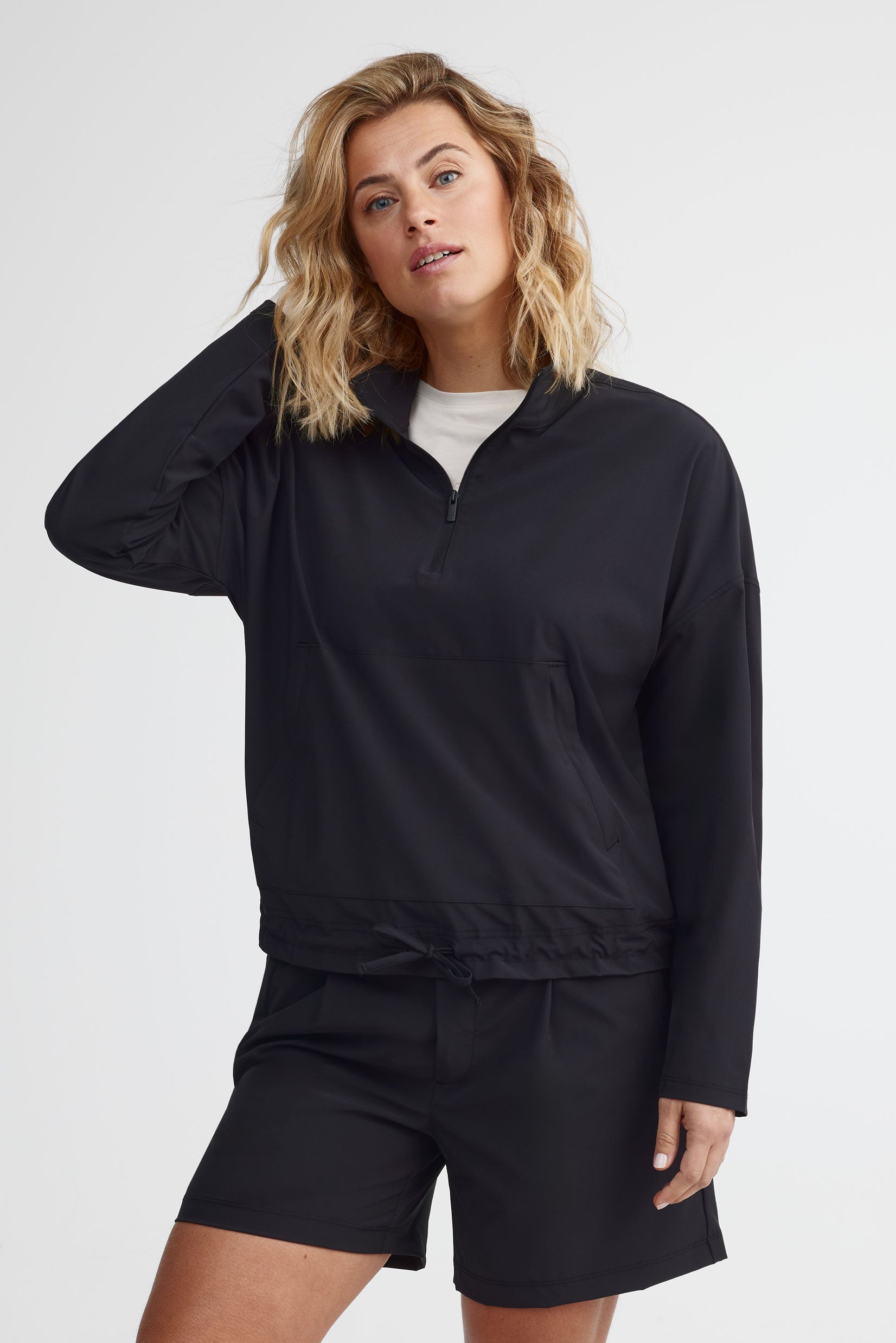 Chandail demi-fermeture éclair BM - Femme && GRIS FONCE