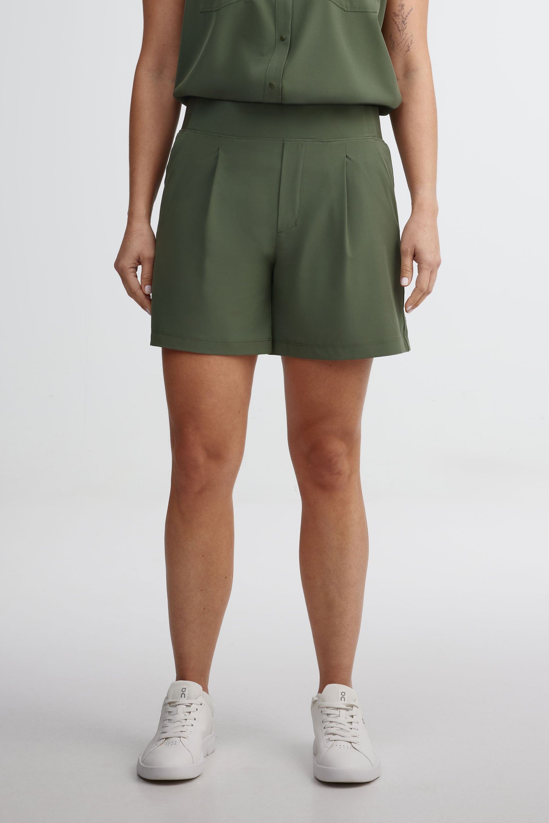 Short taille élastique BM - Femme && VERT