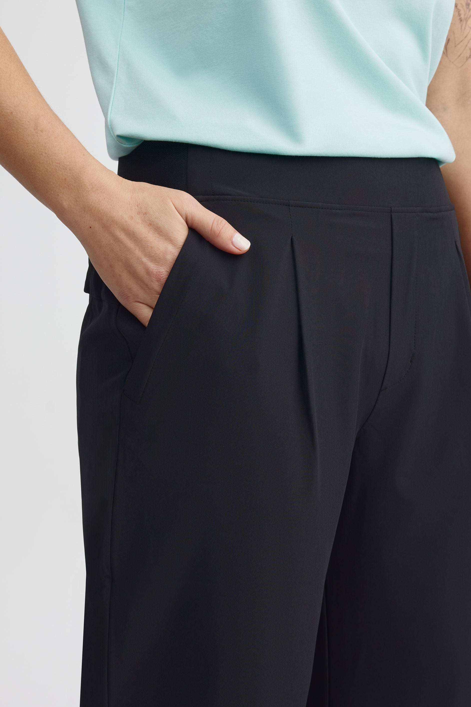 Pantalon jambe large BM - Femme && GRIS FONCE