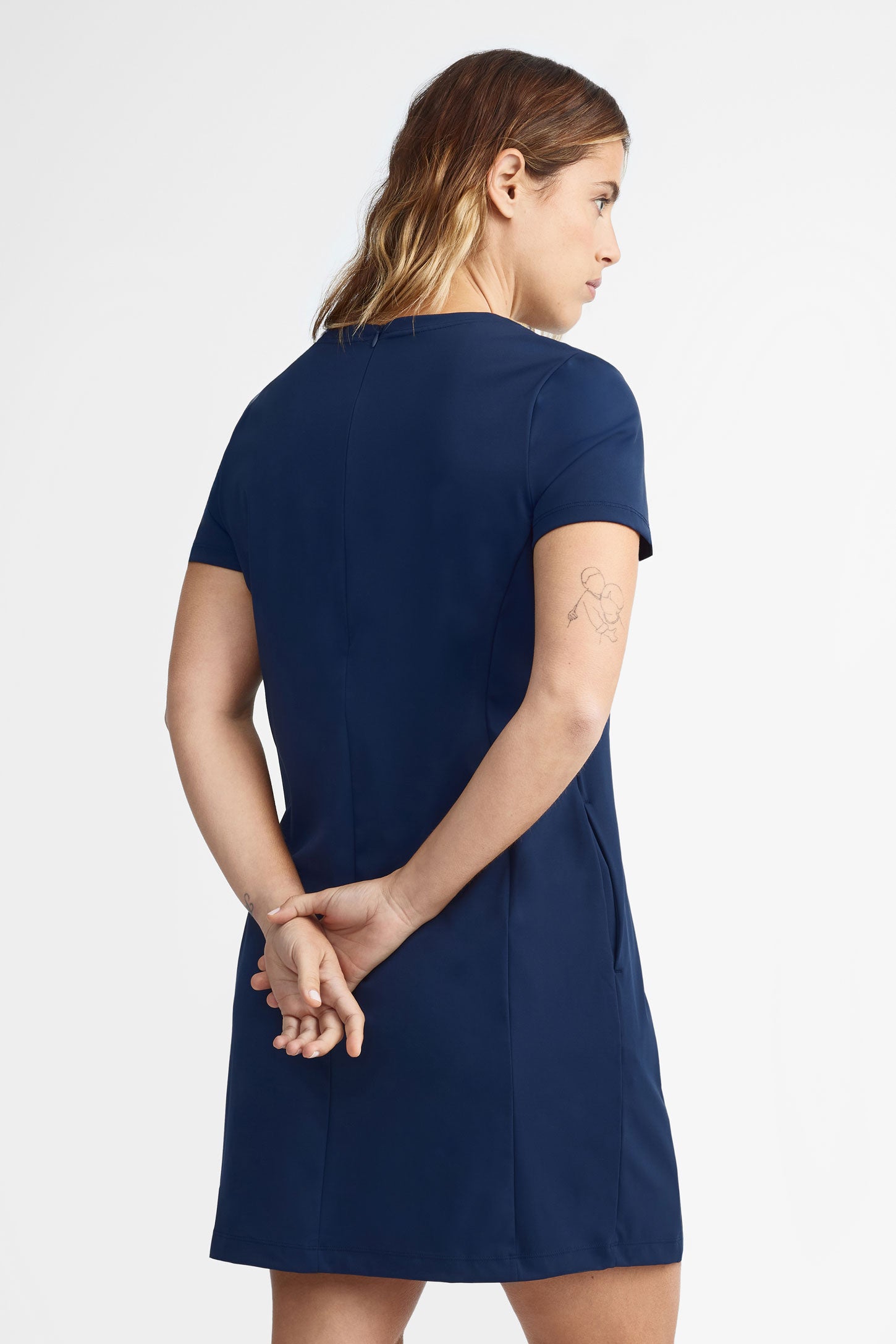Robe col rond BM - Femme && BLEU MARINE