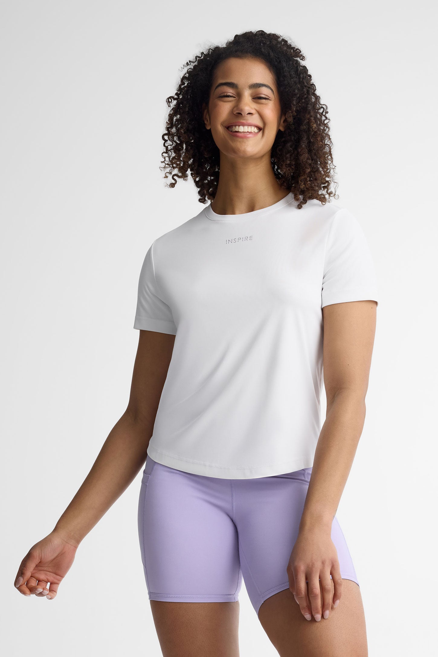 T-shirt col rond athlétique - Femme && BLANC