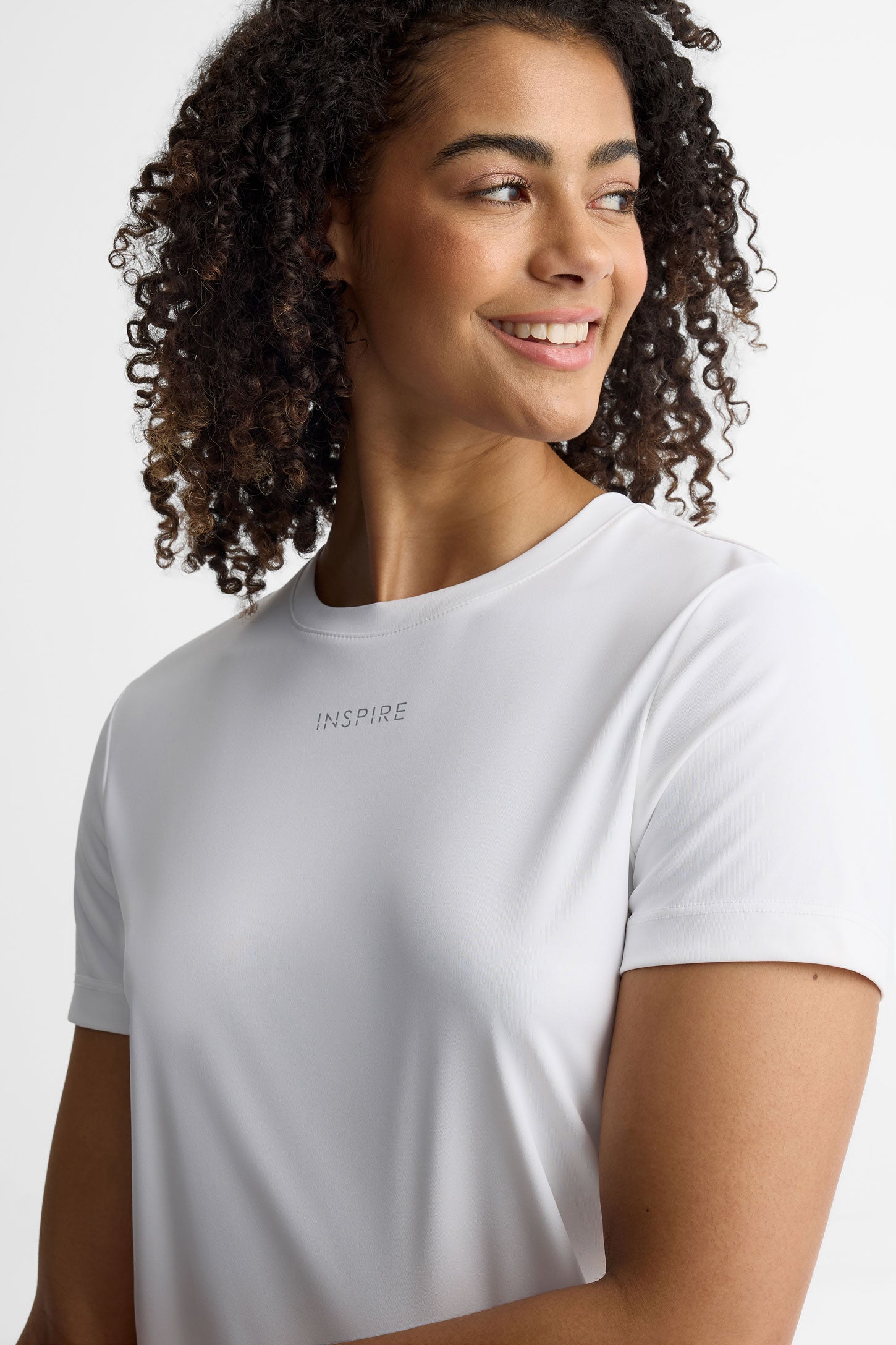 T-shirt col rond athlétique - Femme && BLANC