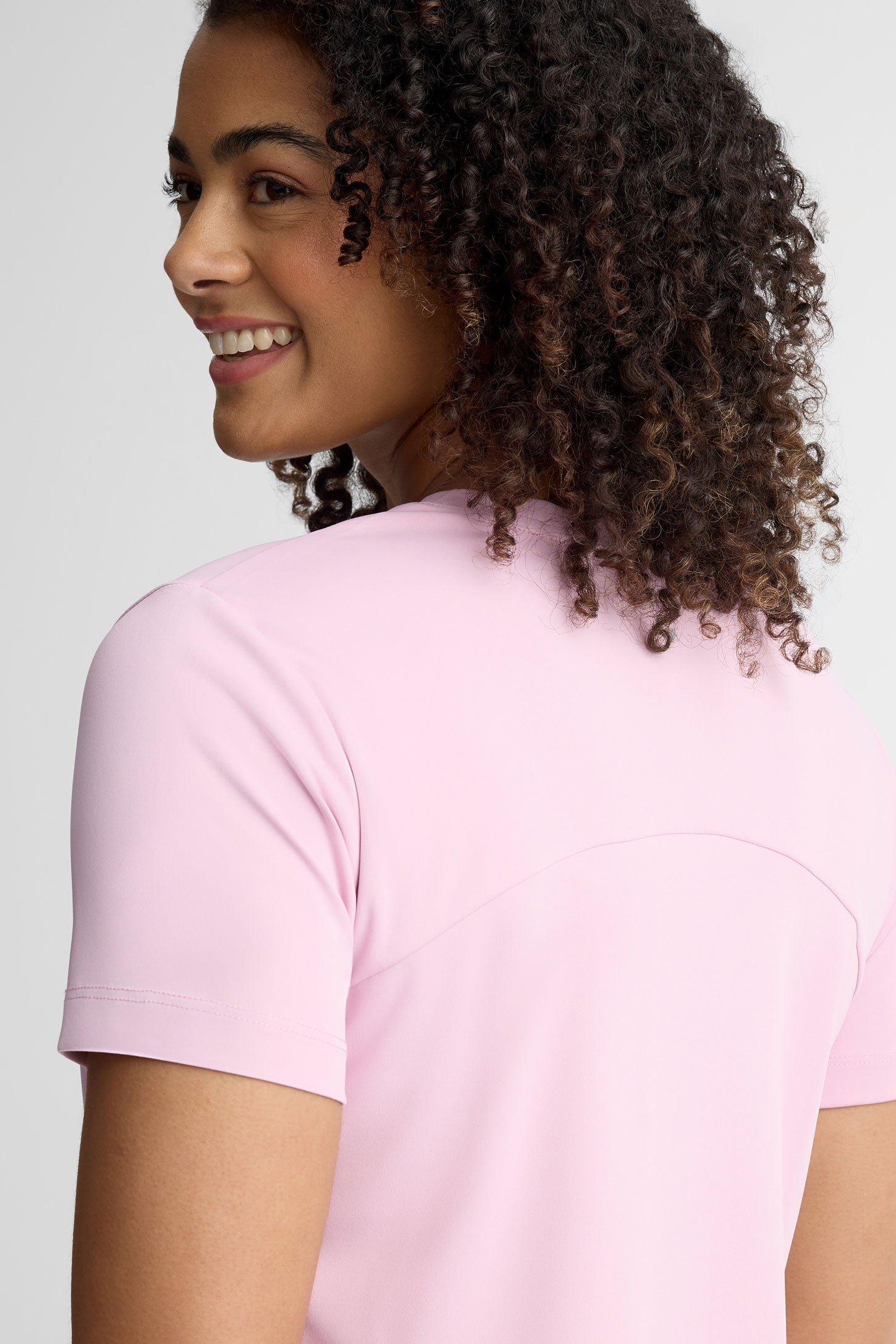 T-shirt col rond athlétique - Femme && ROSE