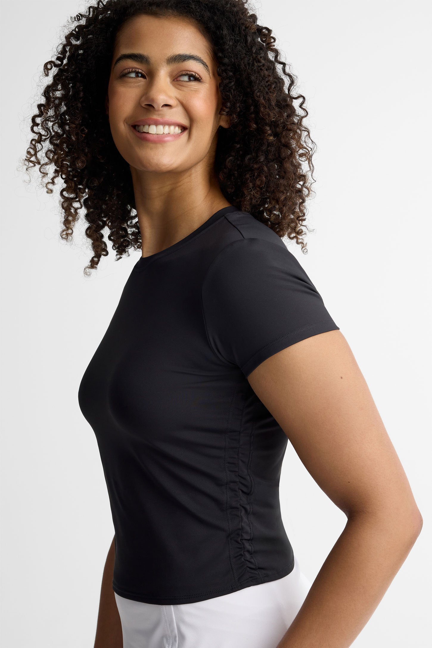 T-shirt col rond athlétique - Femme && NOIR