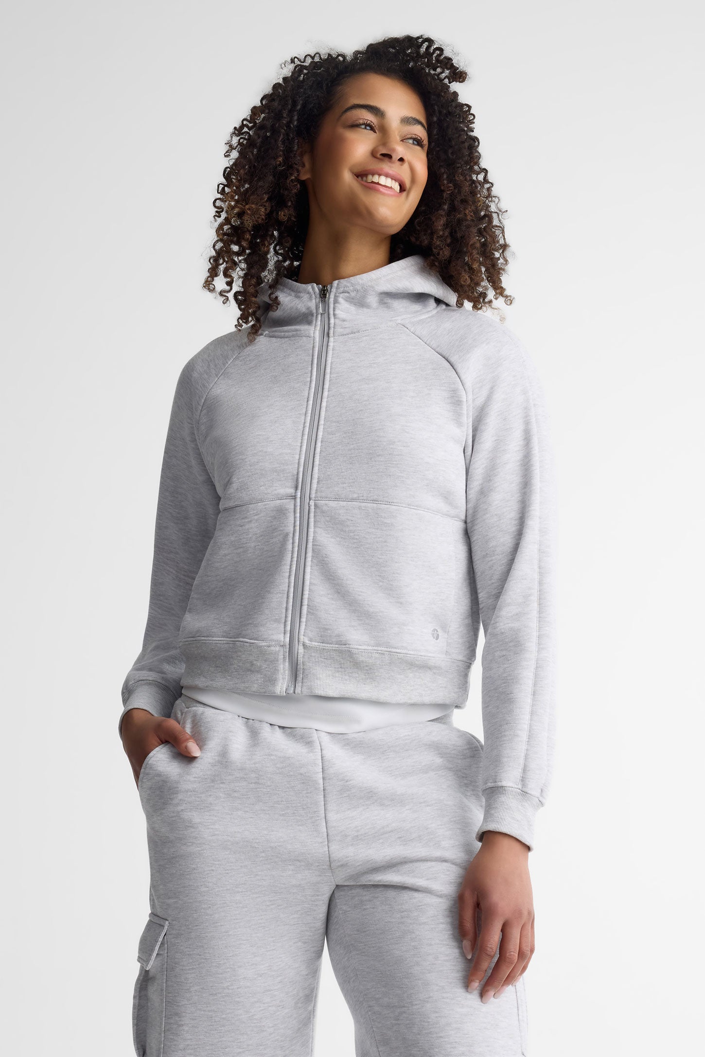 Veste à capuchon coton ouaté - Femme && GRIS MIXTE