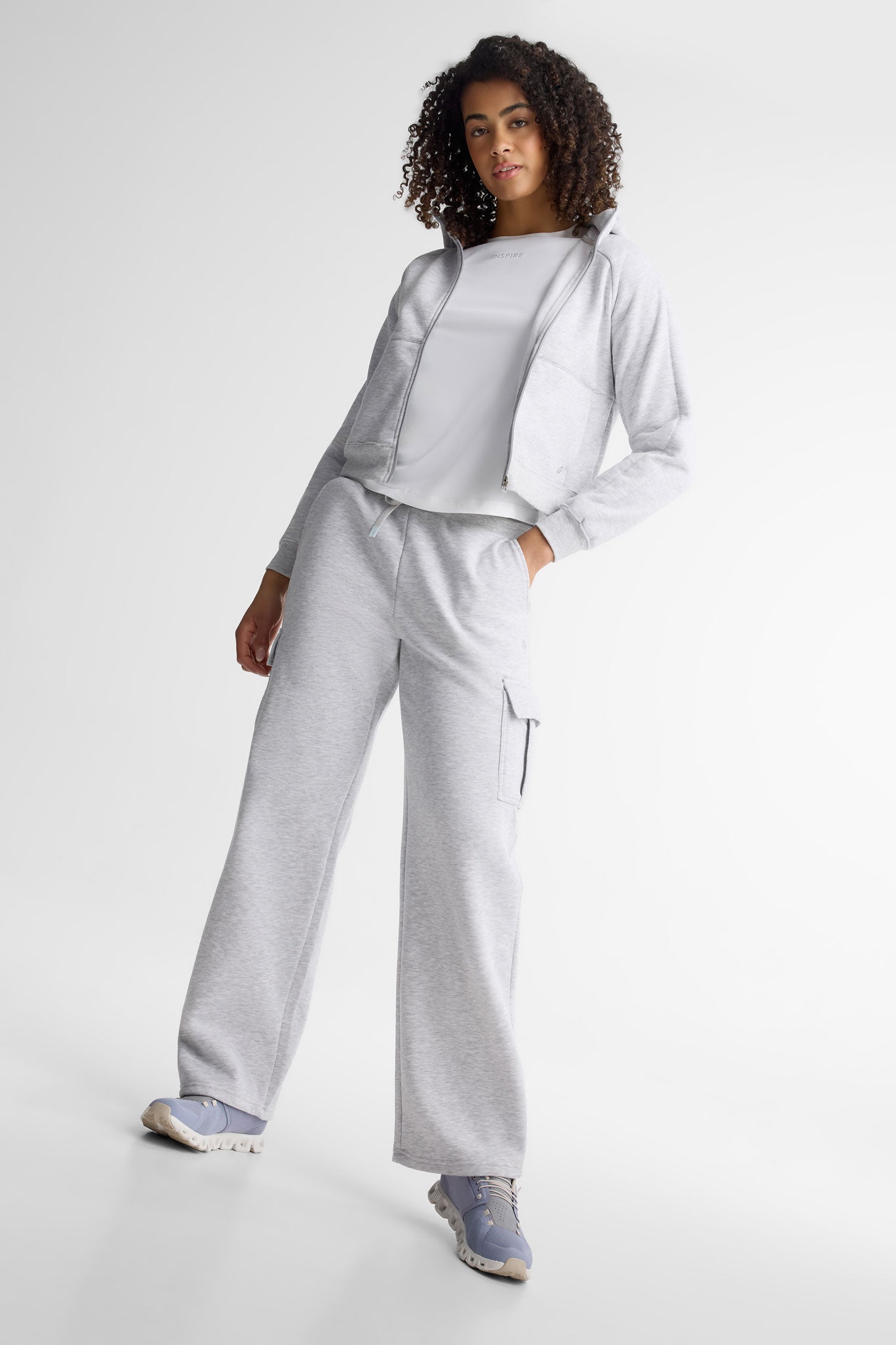 Veste à capuchon coton ouaté - Femme && GRIS MIXTE