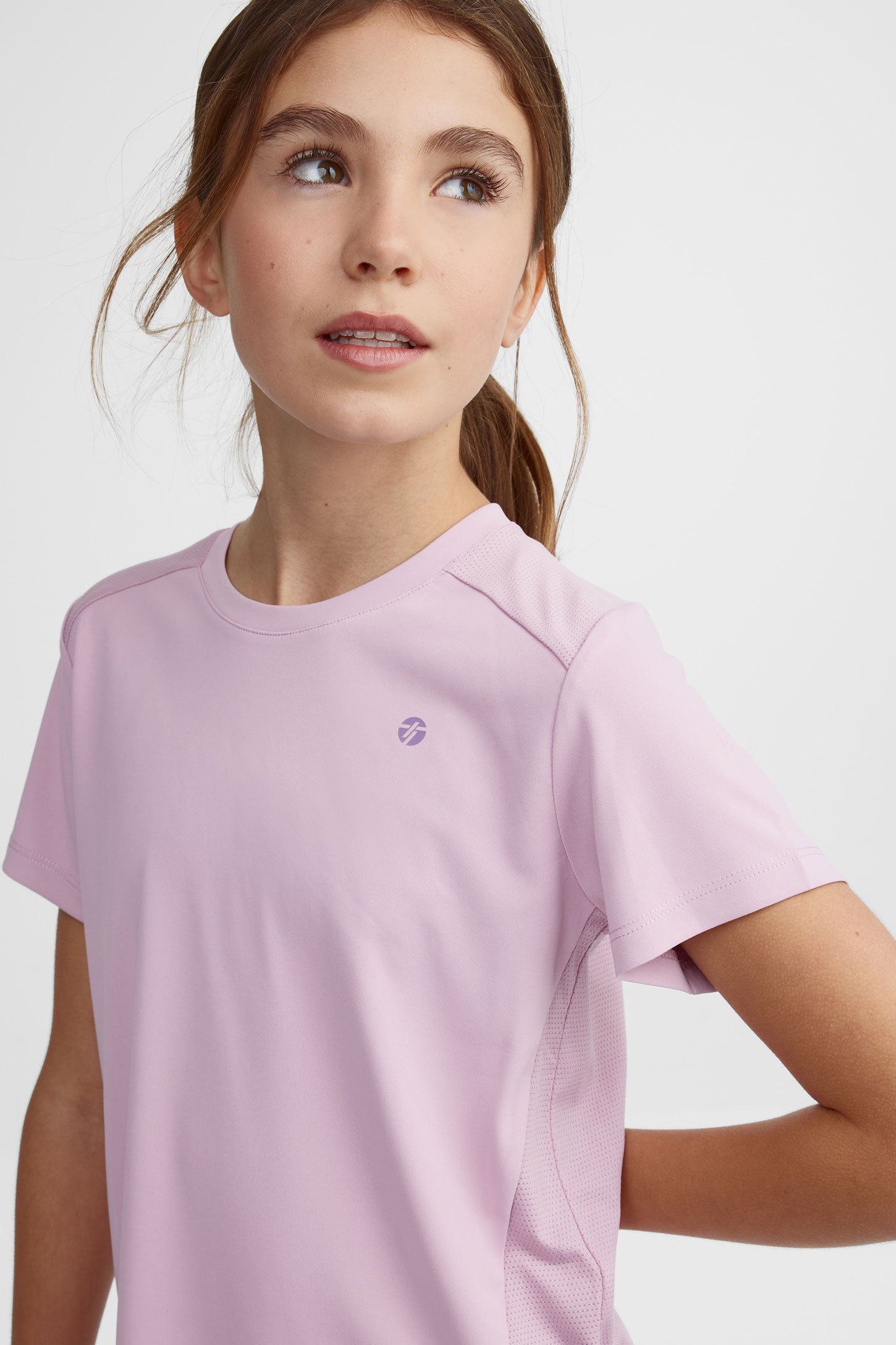 Chandail col rond manches courtes - Ado fille && ROSE