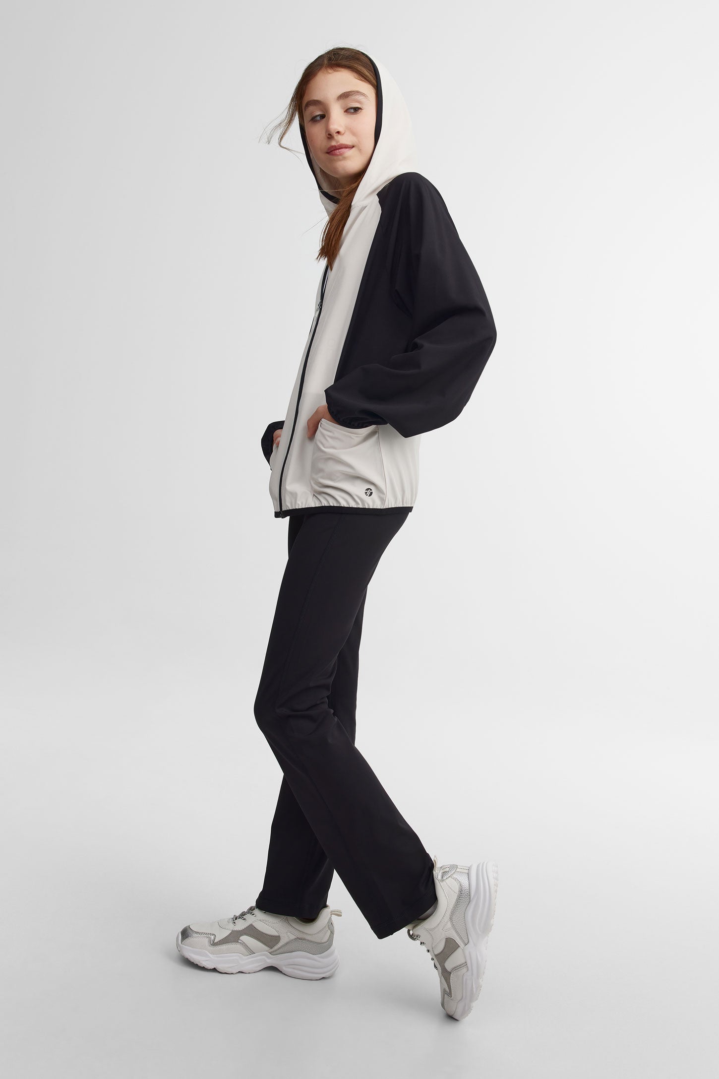 Veste à capuchon extensible 4 sens - Ado fille && GRIS