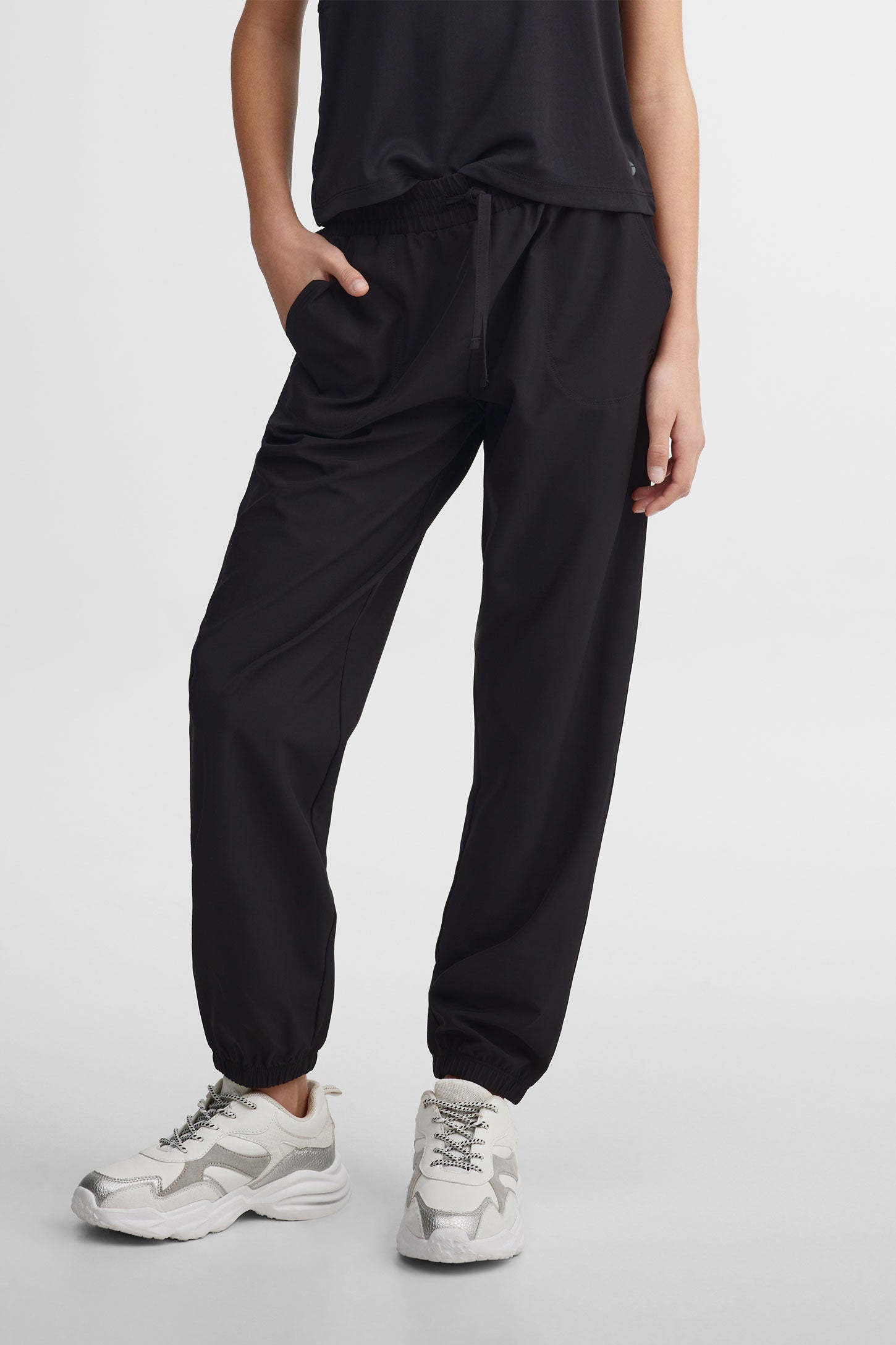L S U Pantalon D'école Extra Généreux Pour Fille - Coupe Robuste - Taille Généreuse - Demi-élastique - Taille S à 6XL, Noir , S Plus