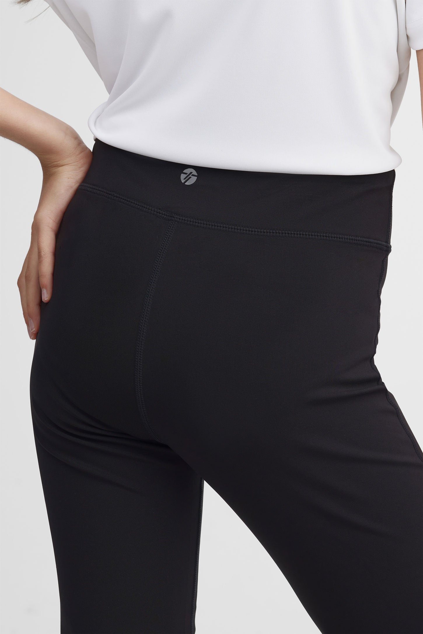 Pantalon yoga taille haute jambe semi-évasé - Ado fille && NOIR
