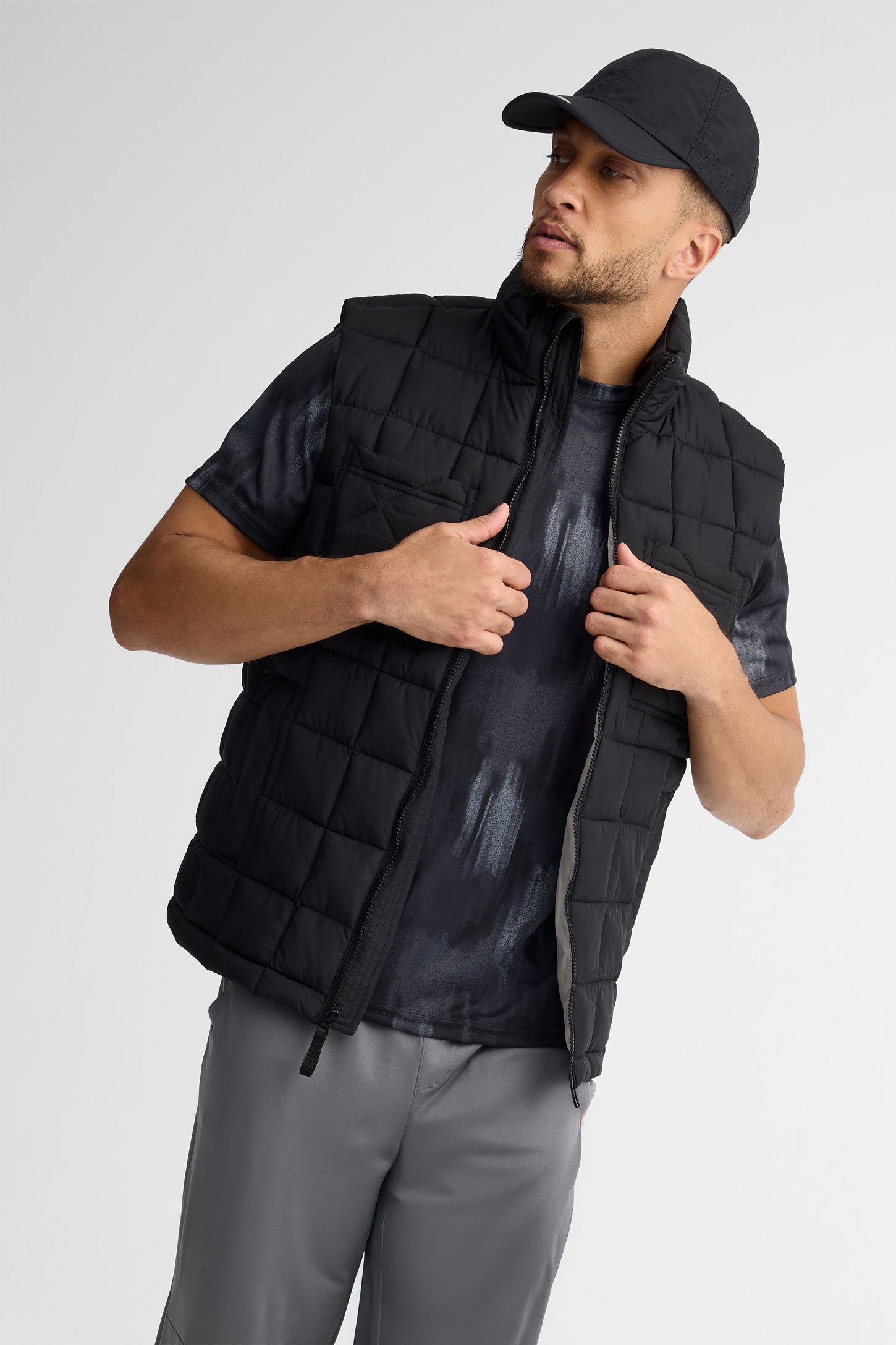 T-shirt athlétique - Homme && NOIR/MULTI