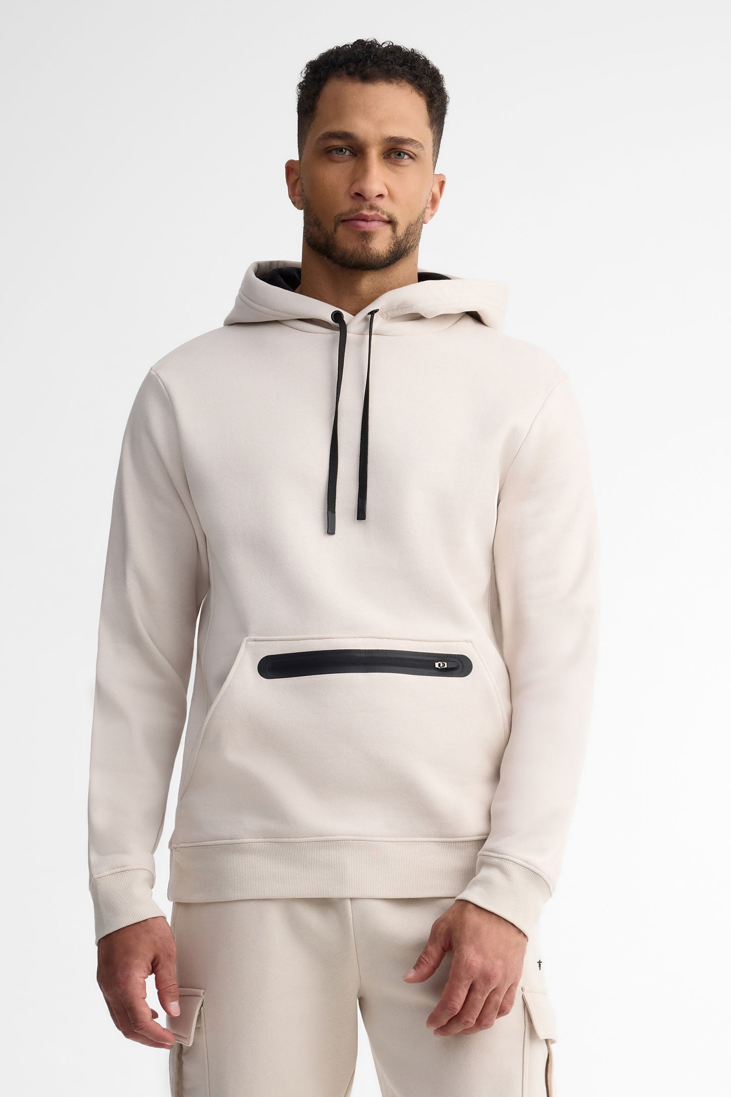 Chandail à capuchon athlétique - Homme && BEIGE
