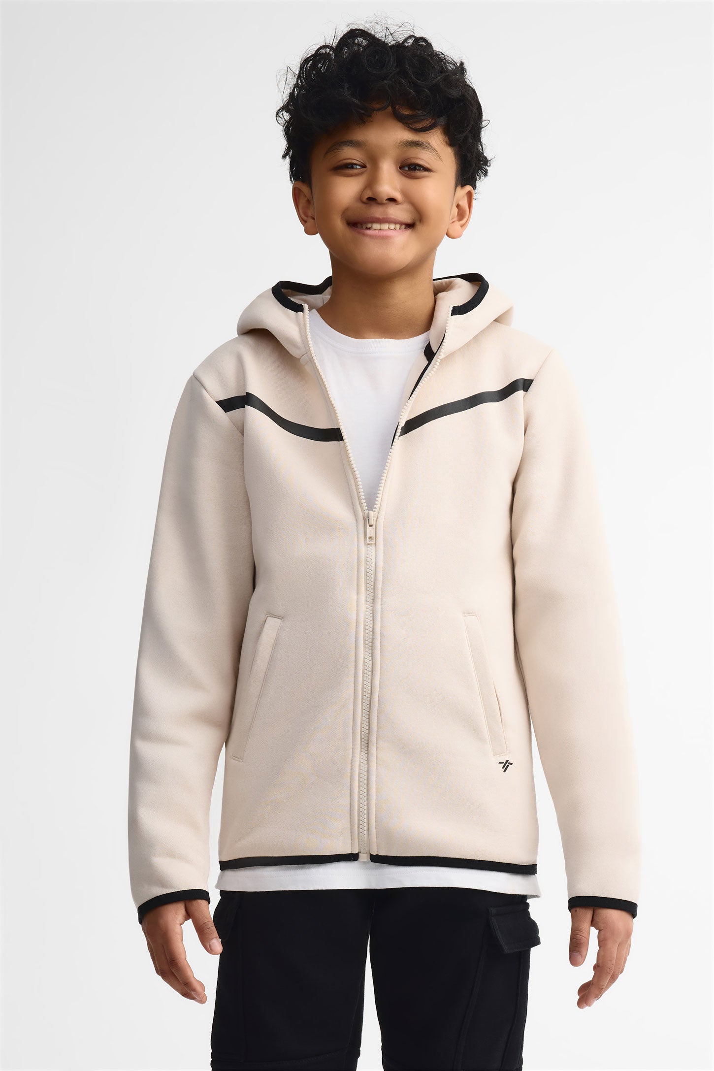 Veste à capuchon athlétique - Ado garçon && BEIGE/MULTI