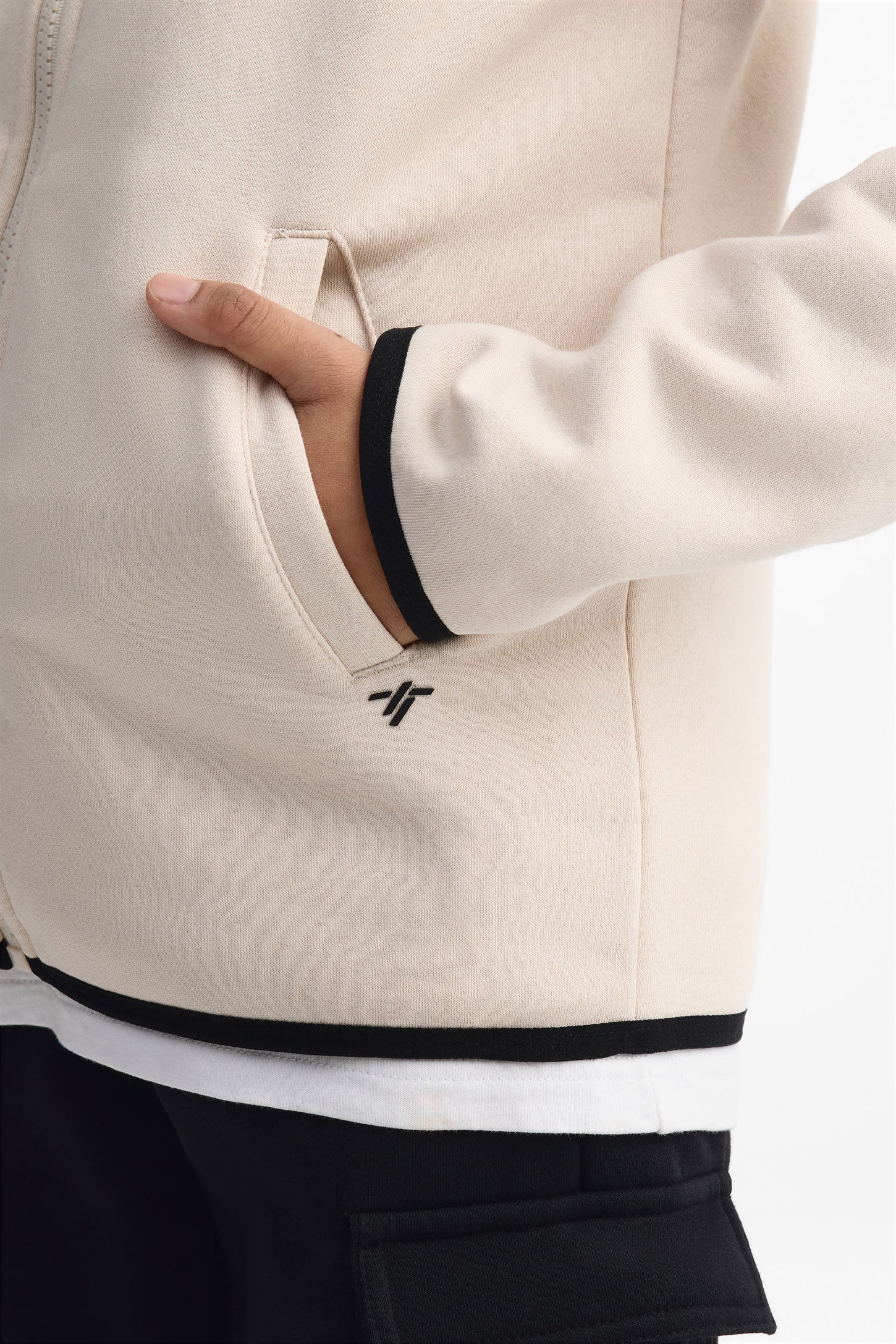Veste à capuchon athlétique - Ado garçon && BEIGE/MULTI