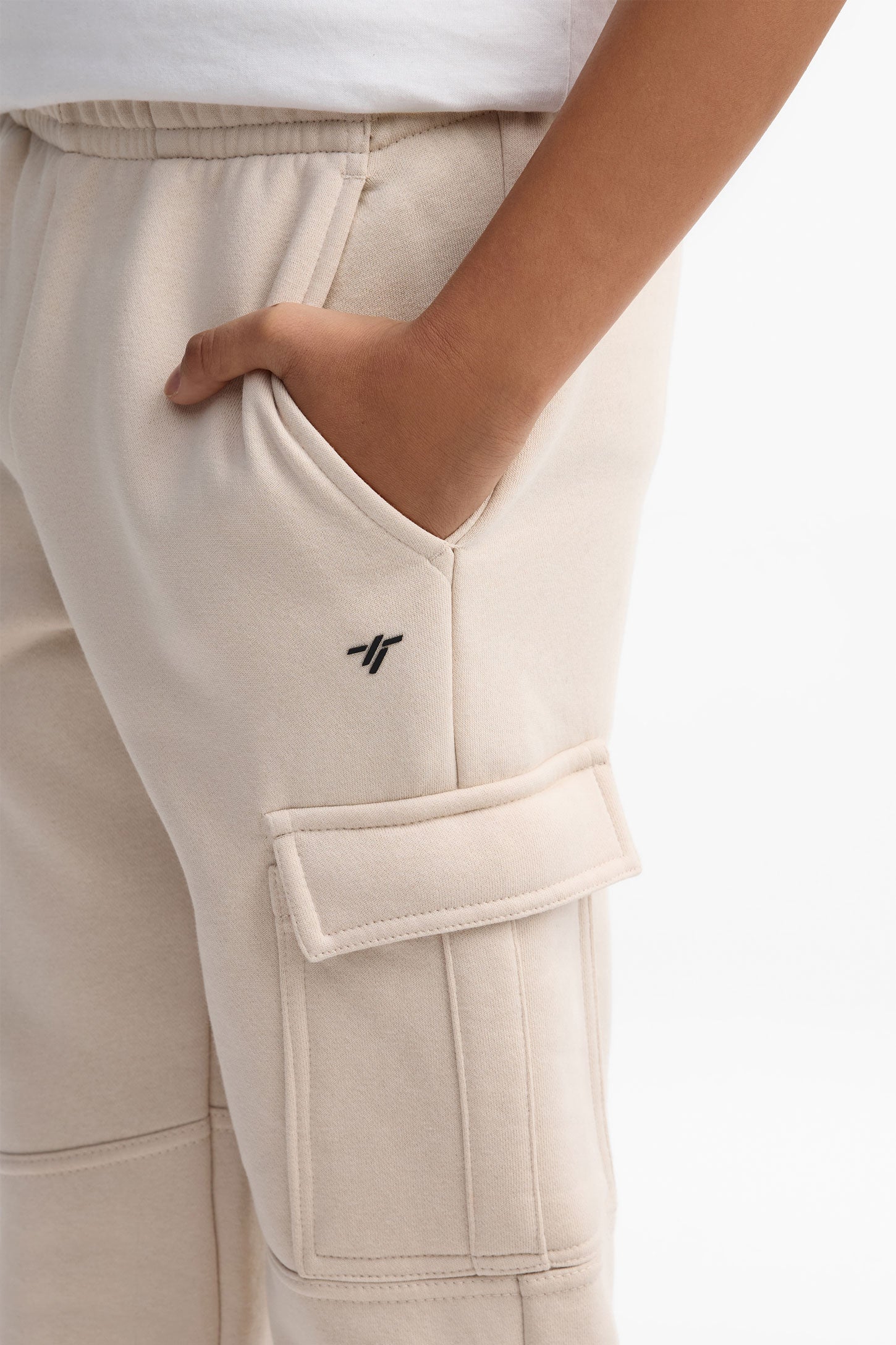 Pantalon jogger cargo athlétique - Ado garçon && BEIGE